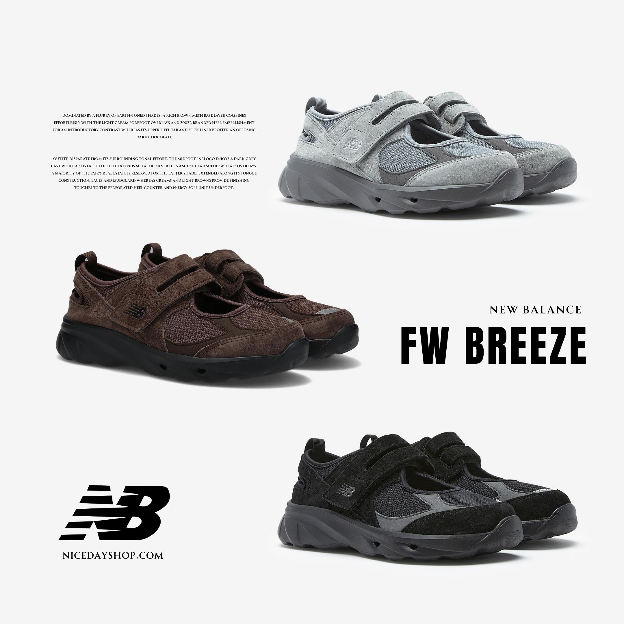 NICEDAY 代購 New Balance FZ BREEZE 瑪莉珍鞋 MARY JANE 運動涼鞋 機能性 魔鬼氈 麂皮 女鞋 SD2203
