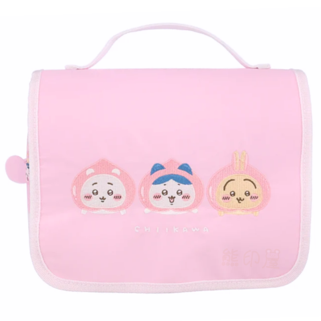 Chiikawa水蜜桃款化妝品包旅行便攜萬用包連掛鉤