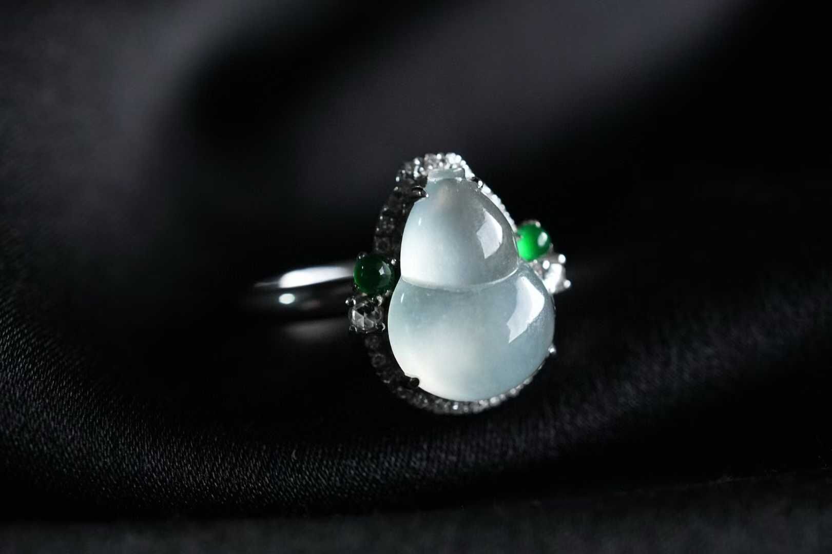 97816 翡翠冰種翡葫蘆戒指