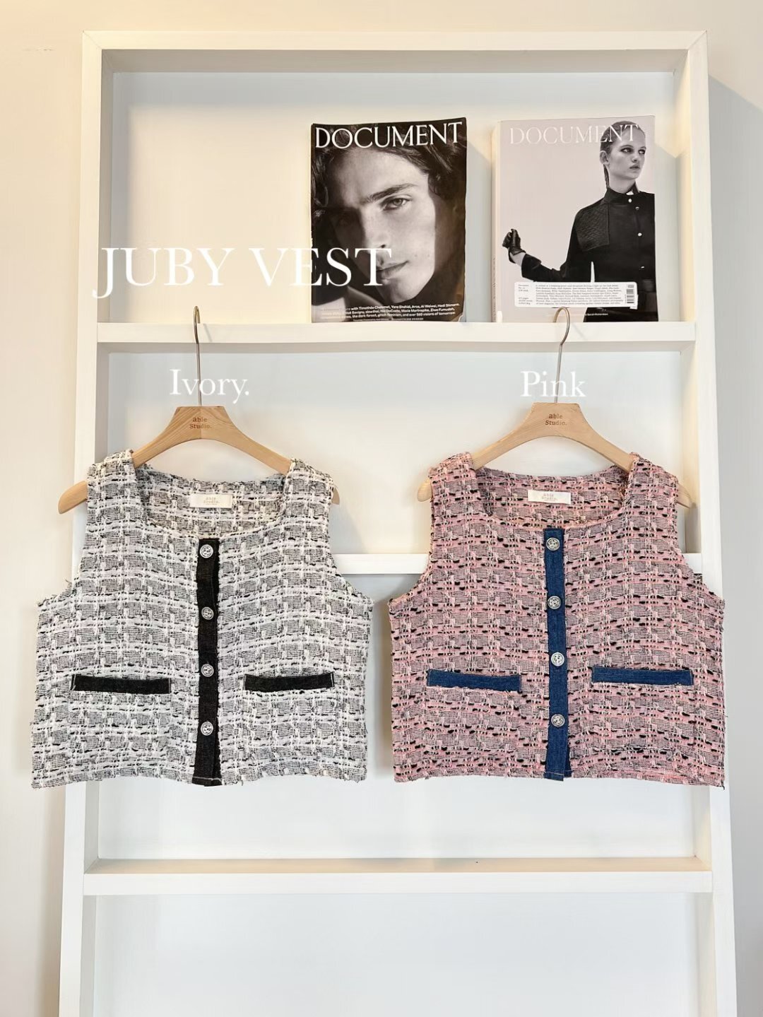 AS5002 Tweed格紋方領背心