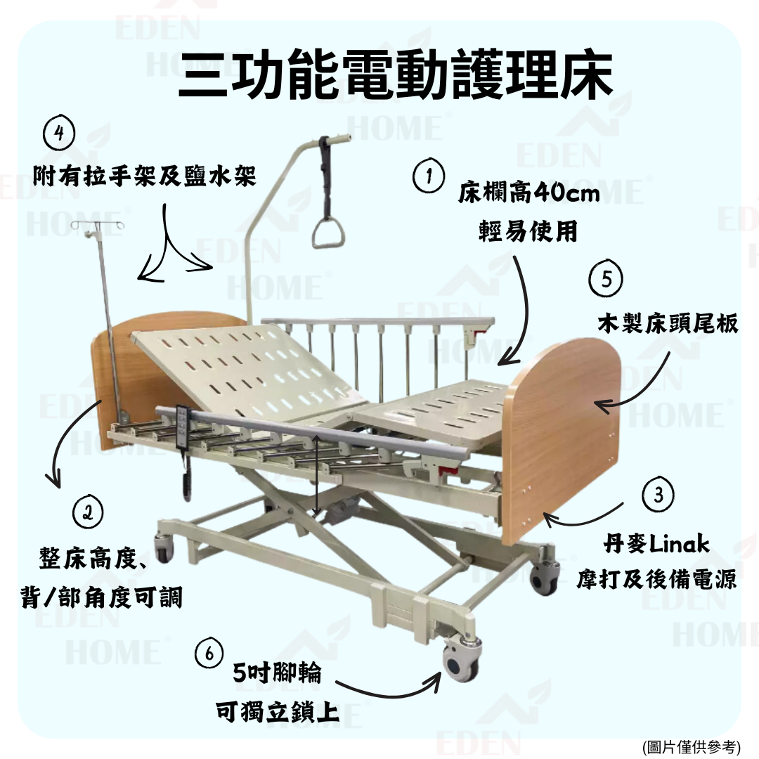 【月租】三功能電動護理床