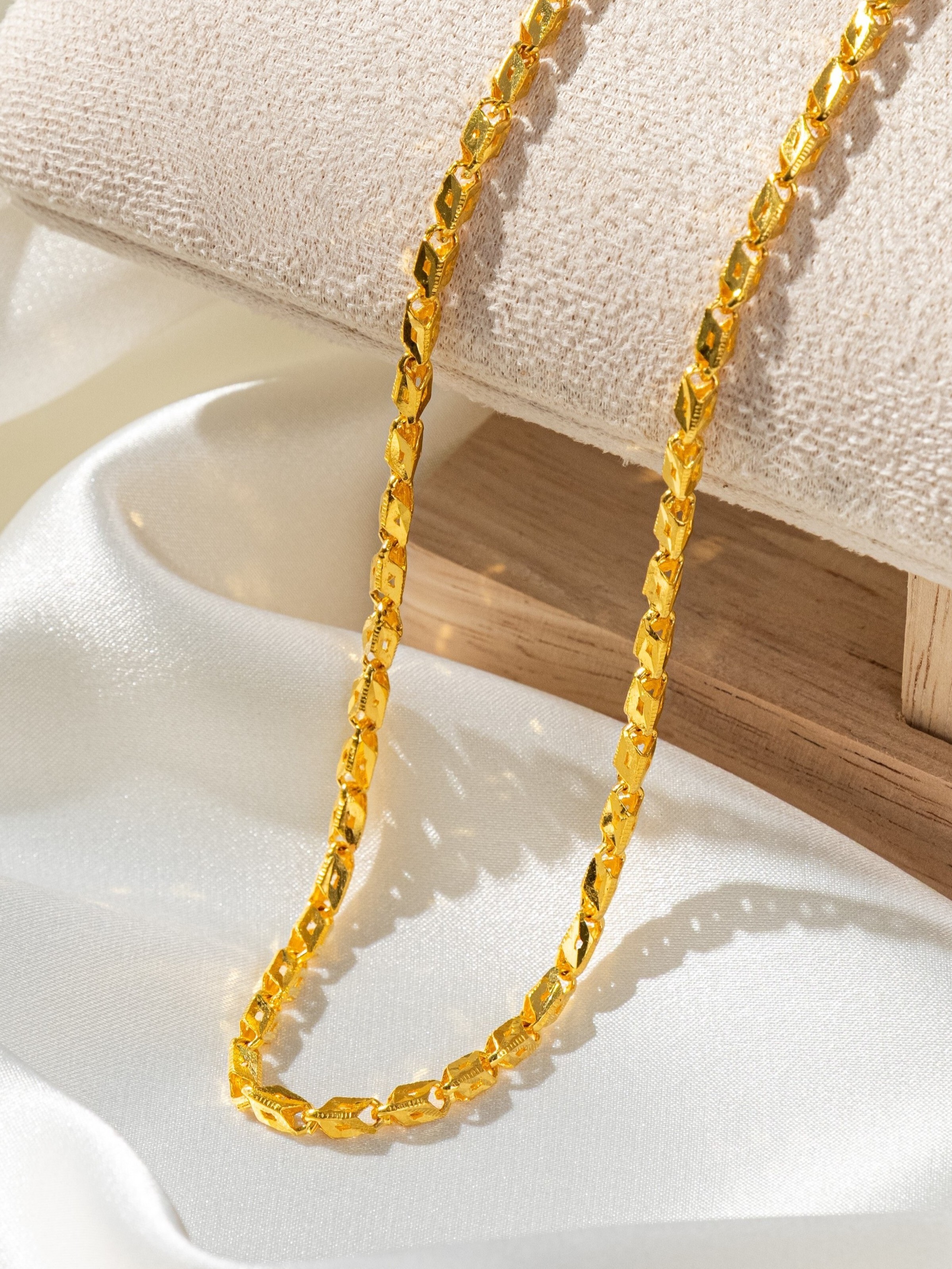 立體菱刻金鍊｜A