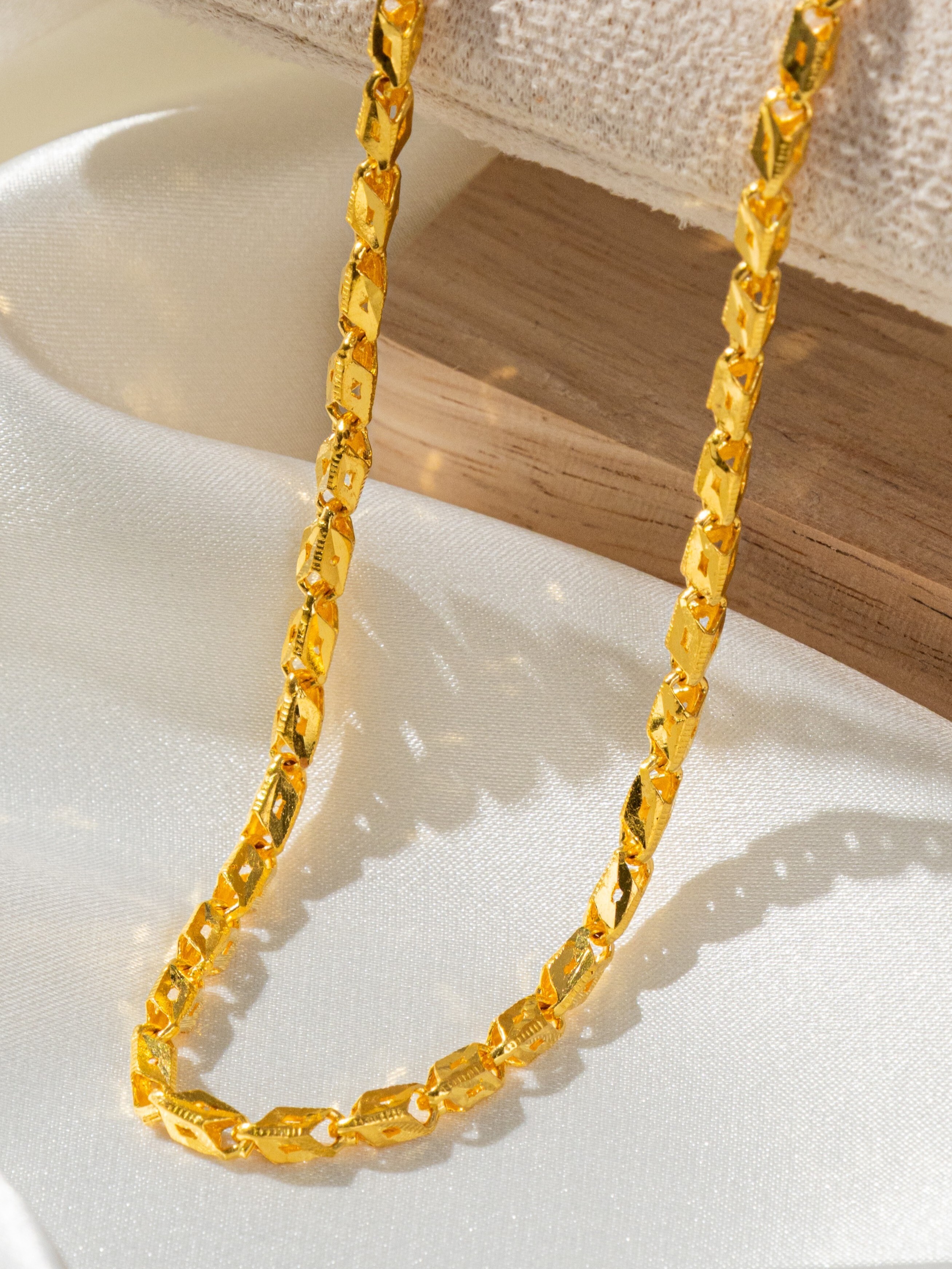 立體菱刻金鍊｜A