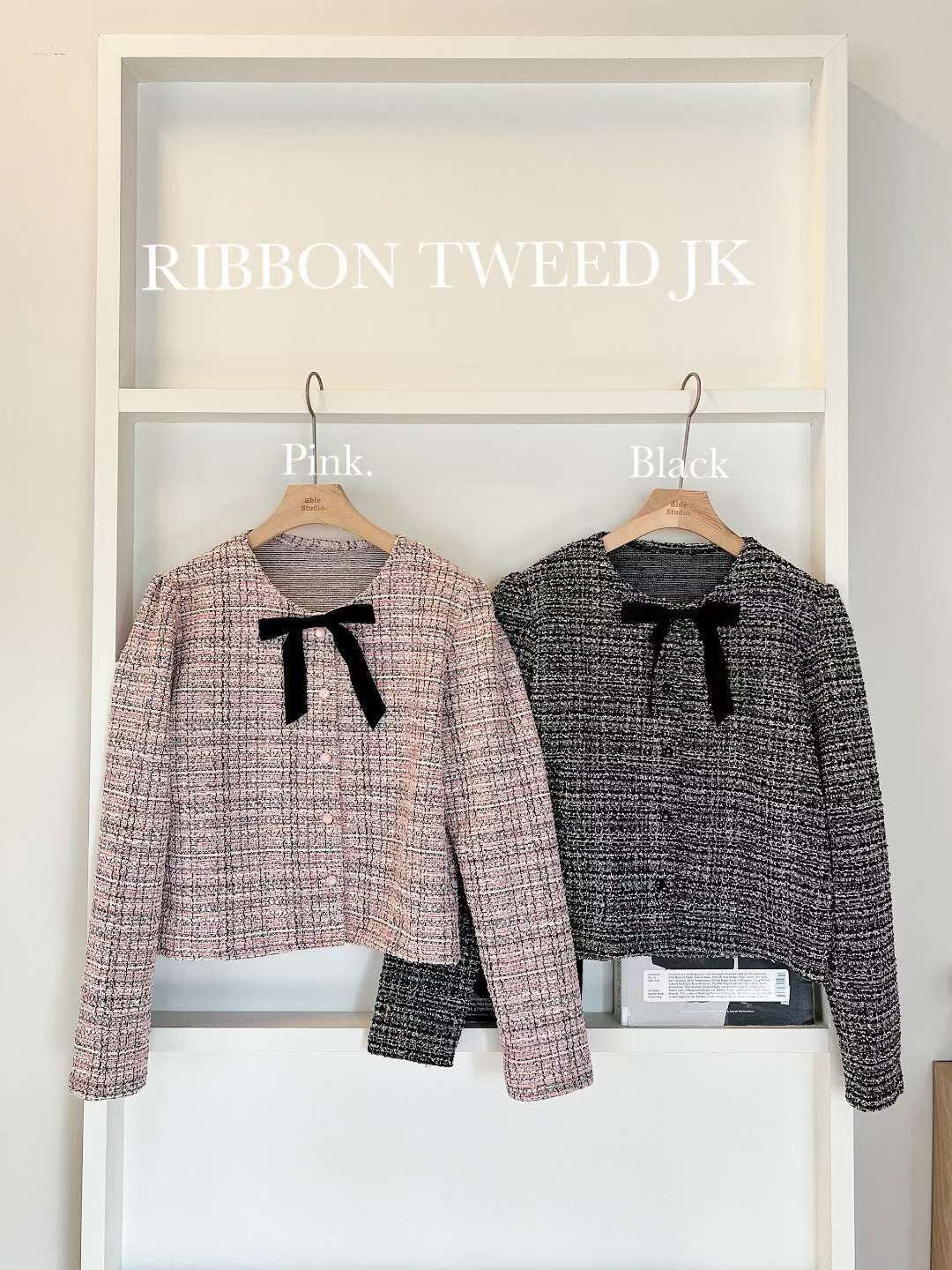 AS5011 優雅Tweed蝴蝶結排扣外套