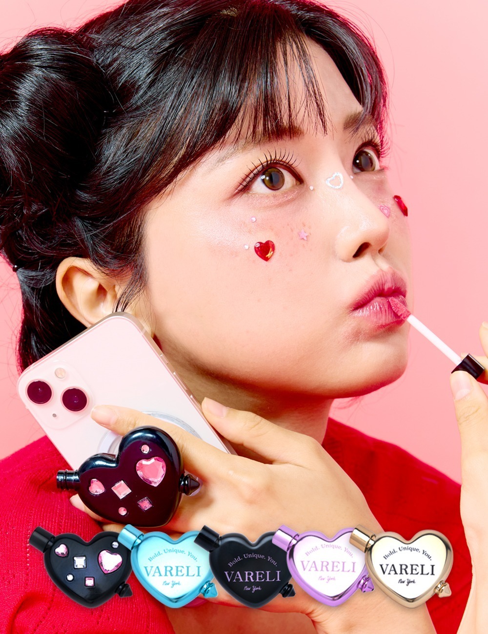 <快速出貨> VARELI💘愛心潤澤手機支架 唇釉