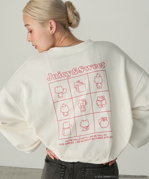 日本🇯🇵連線 Forksy x HELLO KITTY 凱蒂貓 印花燈籠袖大學T 長袖 印花 插畫風 寬鬆 落肩 oversized 休閒 4款(任買兩件711免運)/預購