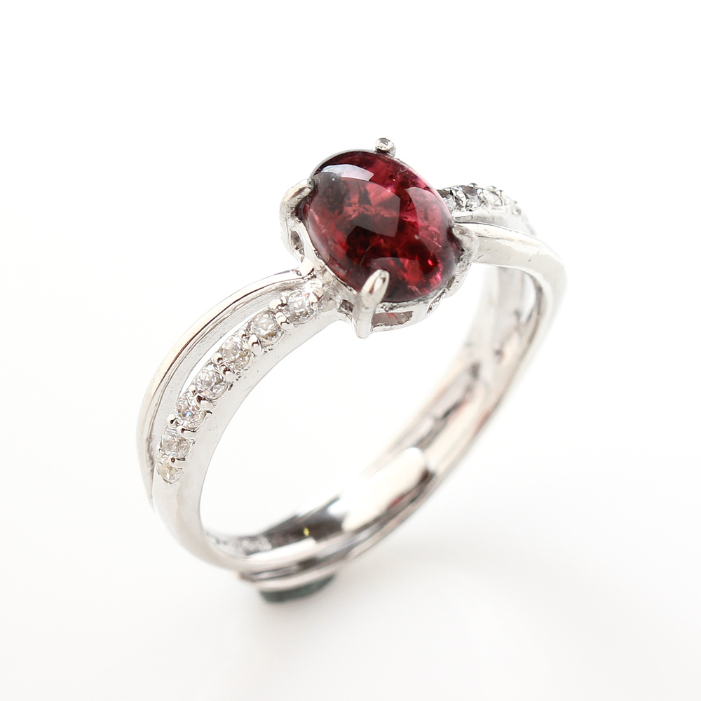 【雅紅珠寶】天然紅碧璽戒指-925銀飾-紅飛翠舞-活圍設計-R0351