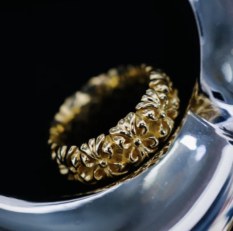 K18 Yellow Gold Chrome ring