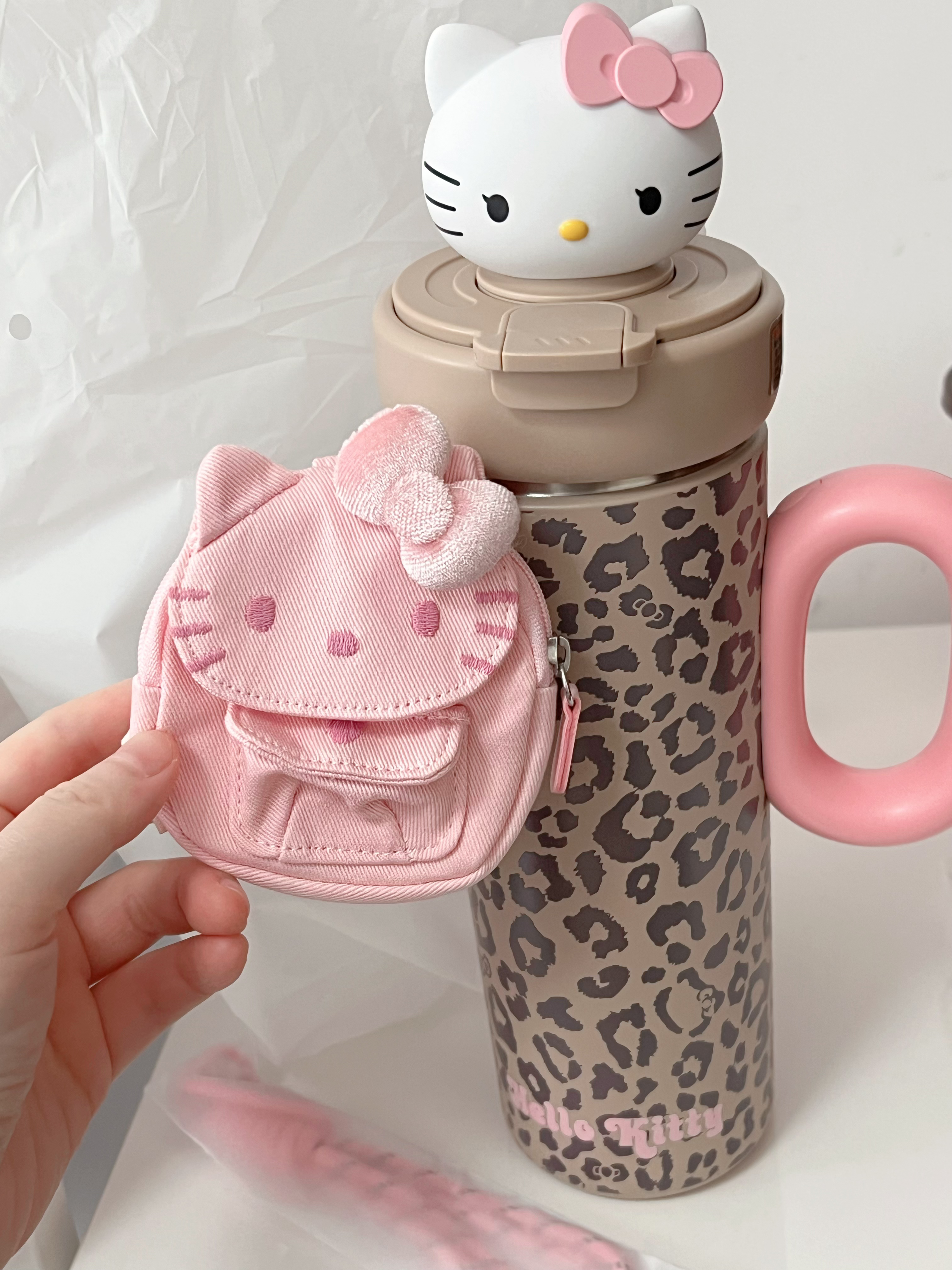 HELLO KITTY x TBH 曬黑系列 變色保溫杯 吸管杯 直飲杯 豹紋 凱蒂貓 / 預購