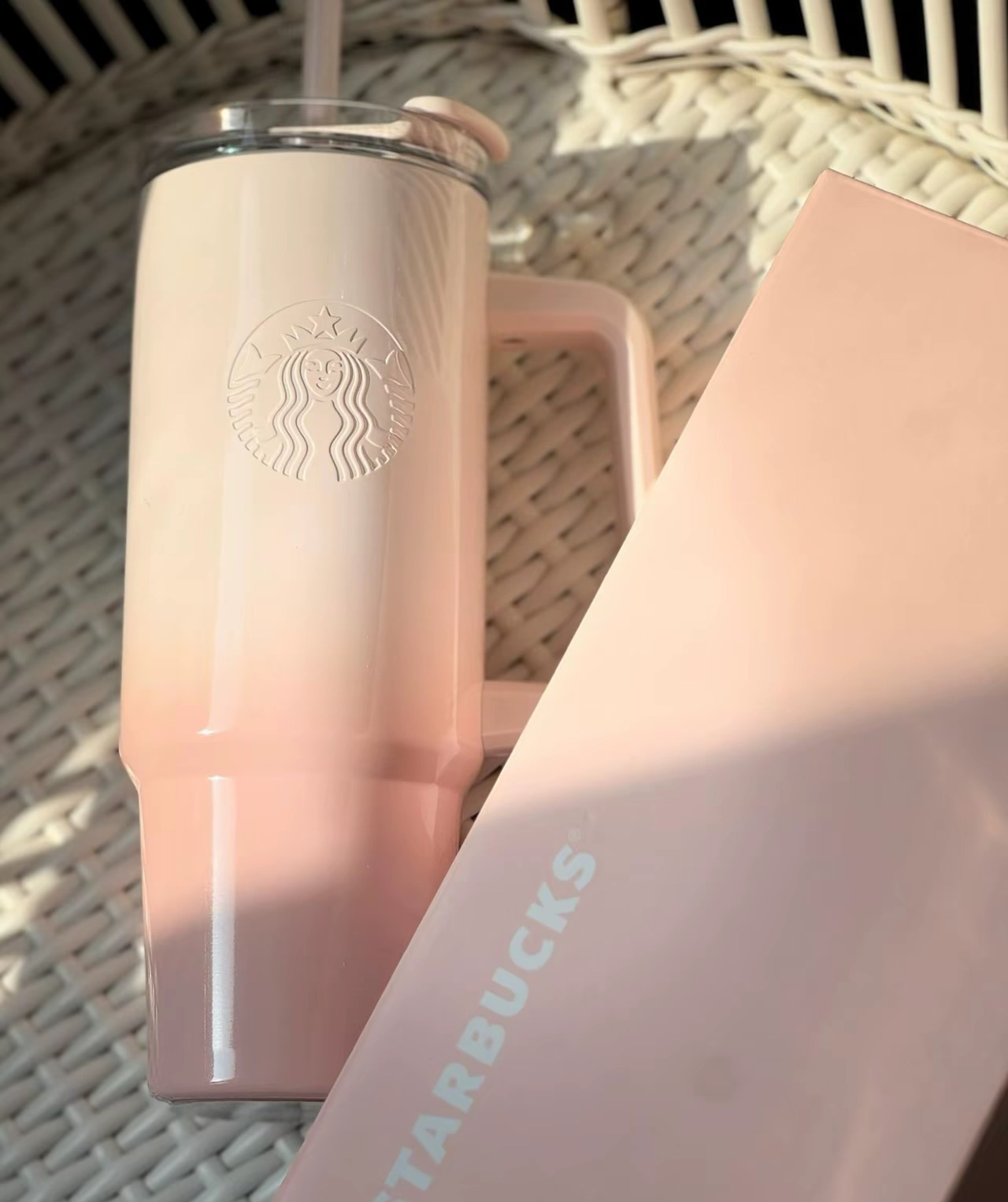 KTQ STORE ‧ STARBUCKS 星巴克 漸變粉 雙飲口保溫杯 900ml Starbucks-2025-0853
