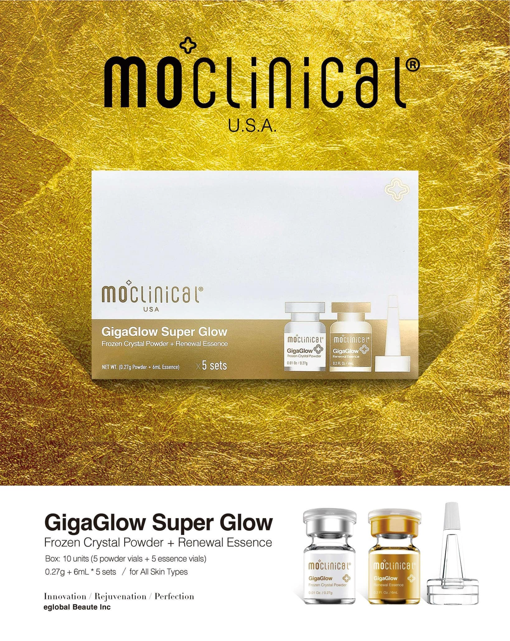 【直播】Moclinical LL091637 美白凍晶粉雙劑精華液（1盒10支 - 5支粉+5支精華）