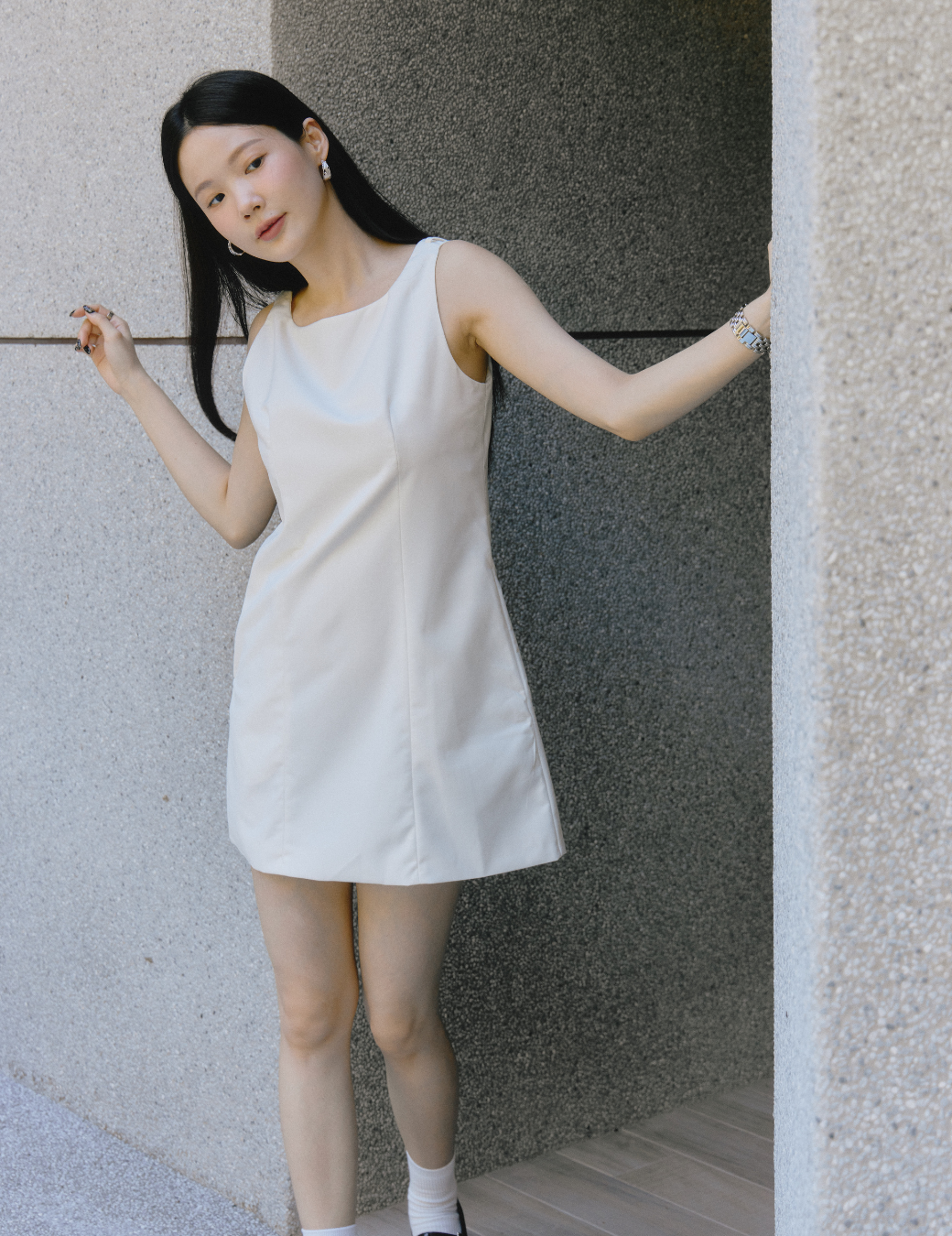 腰綁巾設計短洋裝（3尺寸）