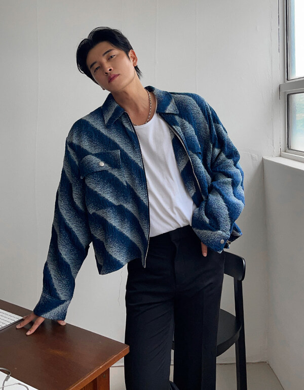 Flow 牛仔短款拉鍊夾克