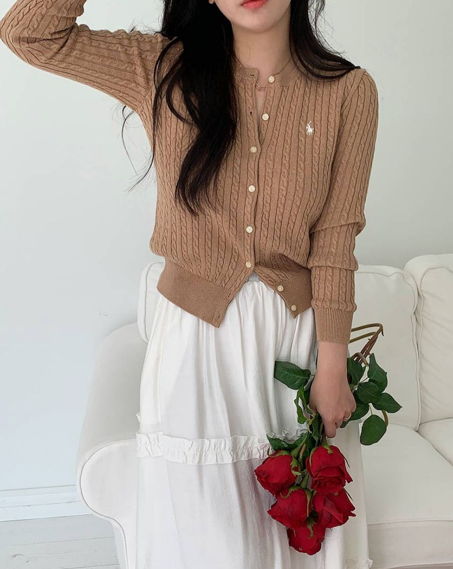 Ralph Lauren Polo Kids Cotton Cardigan(Camel)