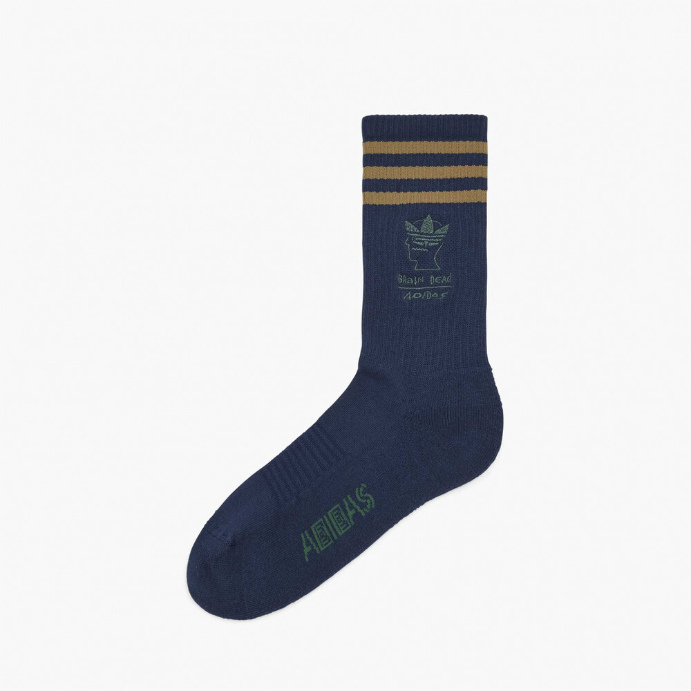 【 adidas x BRAIN DEAD CREW SOCKS 長襪 - 海軍藍 】