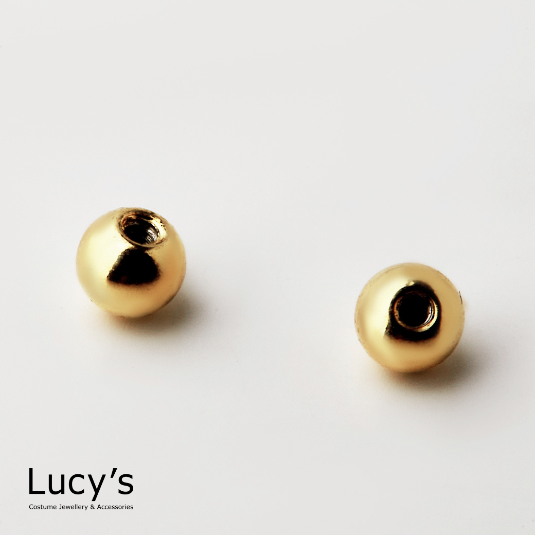 Lucy's 純銀圓轉珠 (金) (一對)