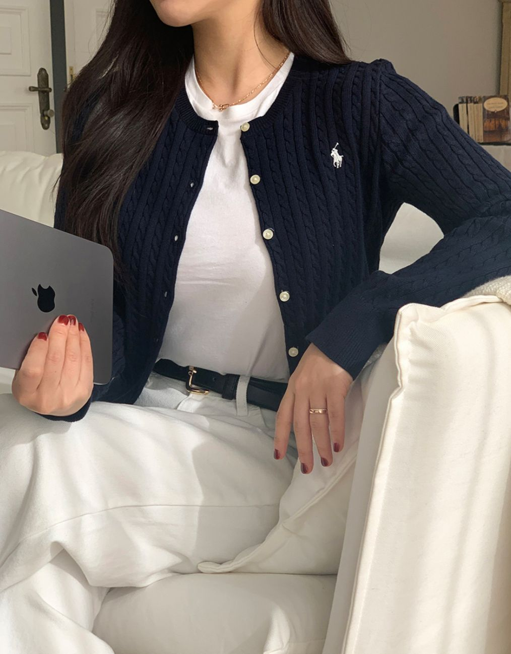 Ralph Lauren Polo Kids Cotton Cardigan(Navy)