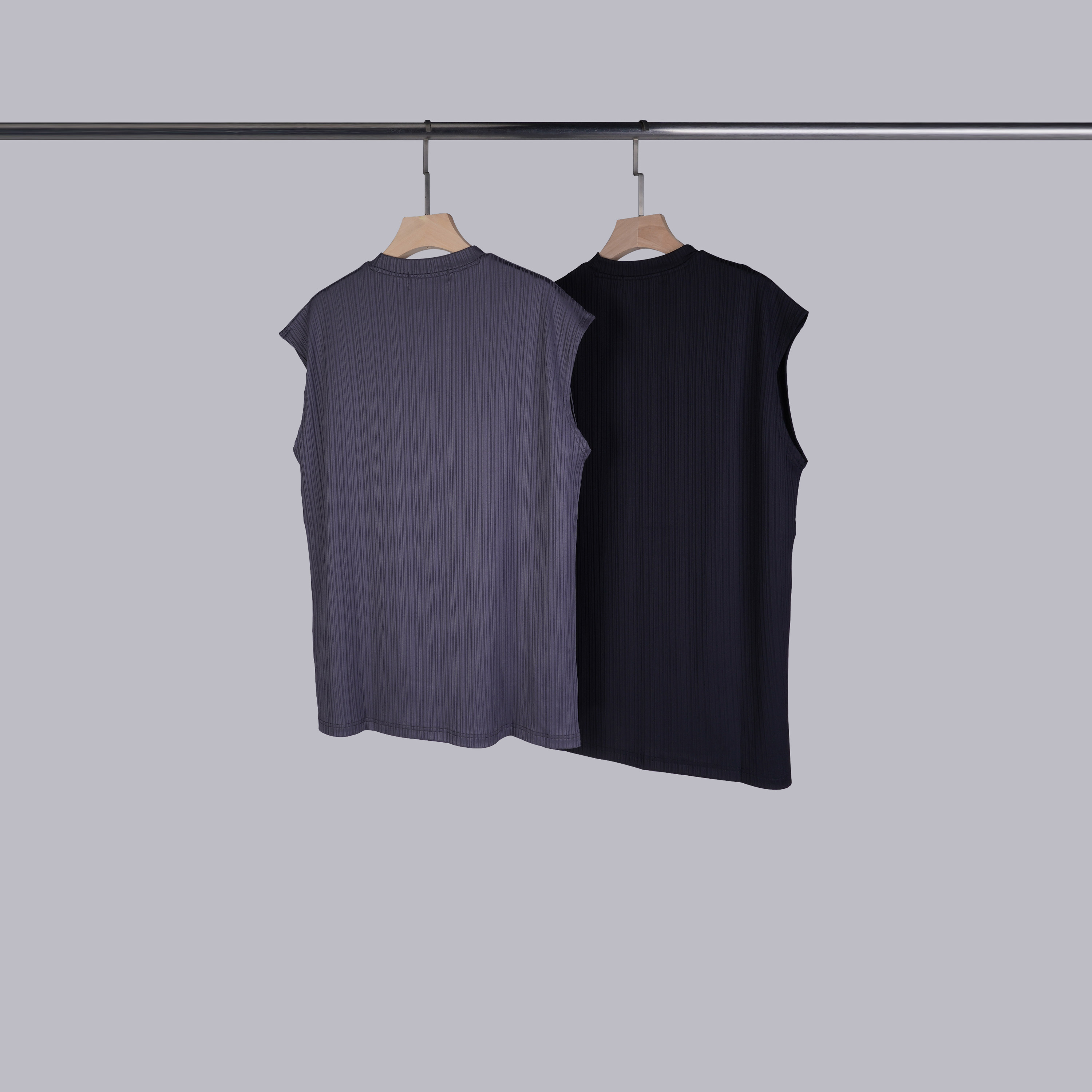 單口袋壓紋無袖背心 | 2色