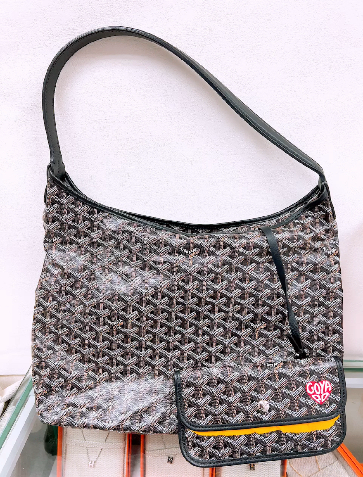 Goyard boheme hobo black (pouch with heart)