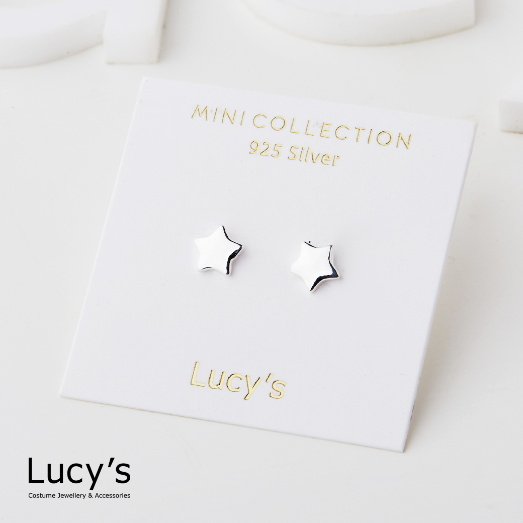 *925純銀〔輕銀系列〕胖胖星 耳環 (126518)