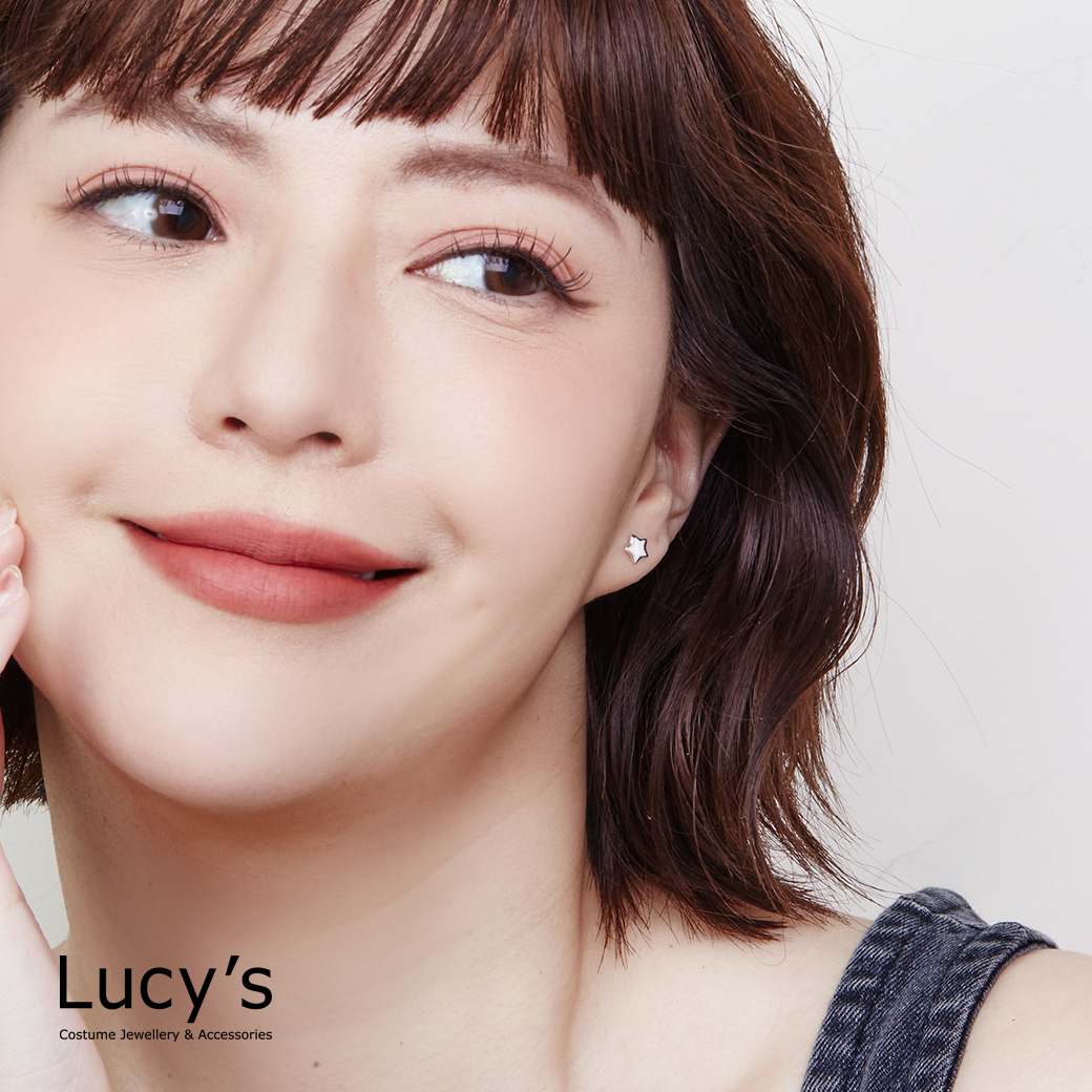 *925純銀〔輕銀系列〕胖胖星 耳環 (126518)