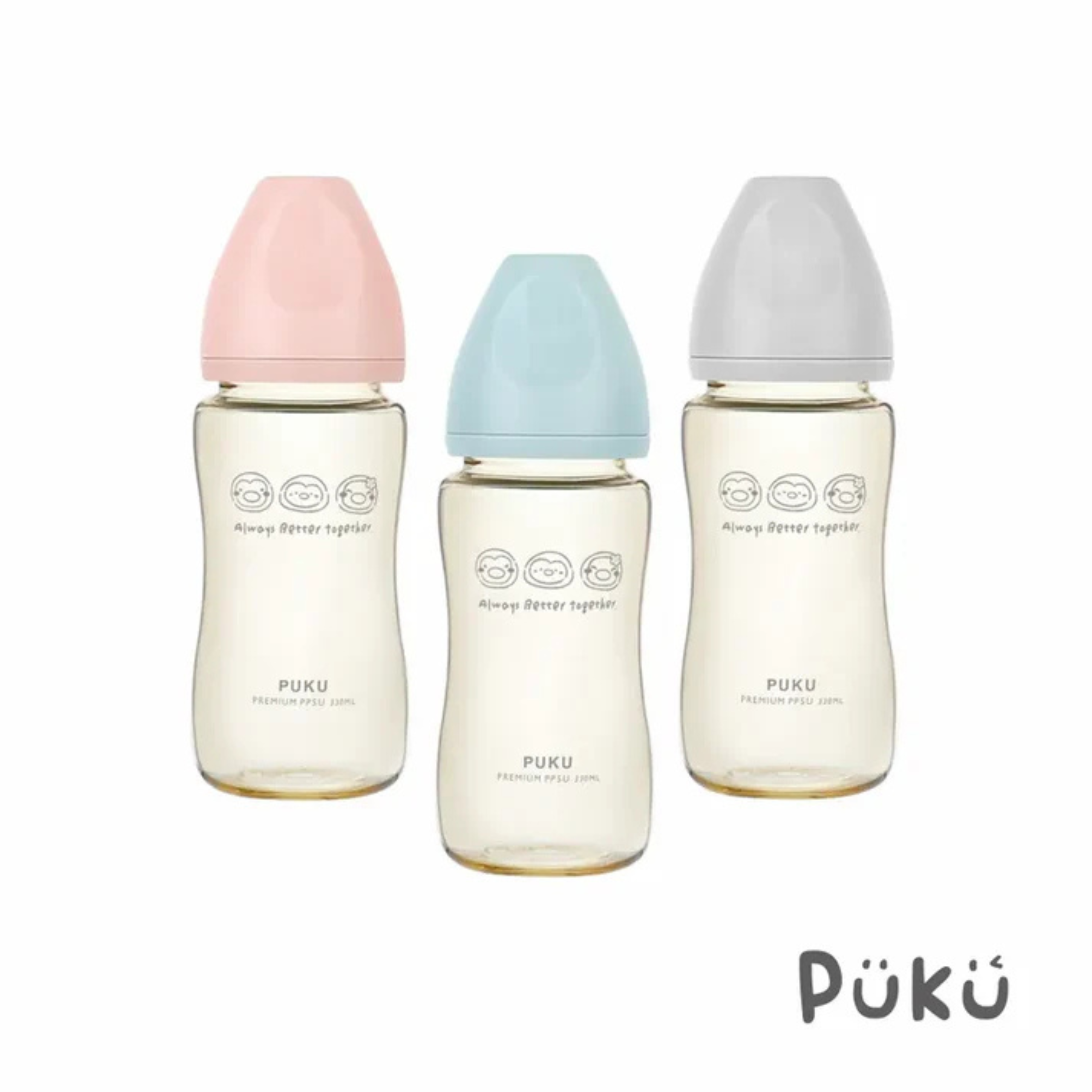Puku 飽飽歐蕾PPSU寬口練習奶瓶330ml