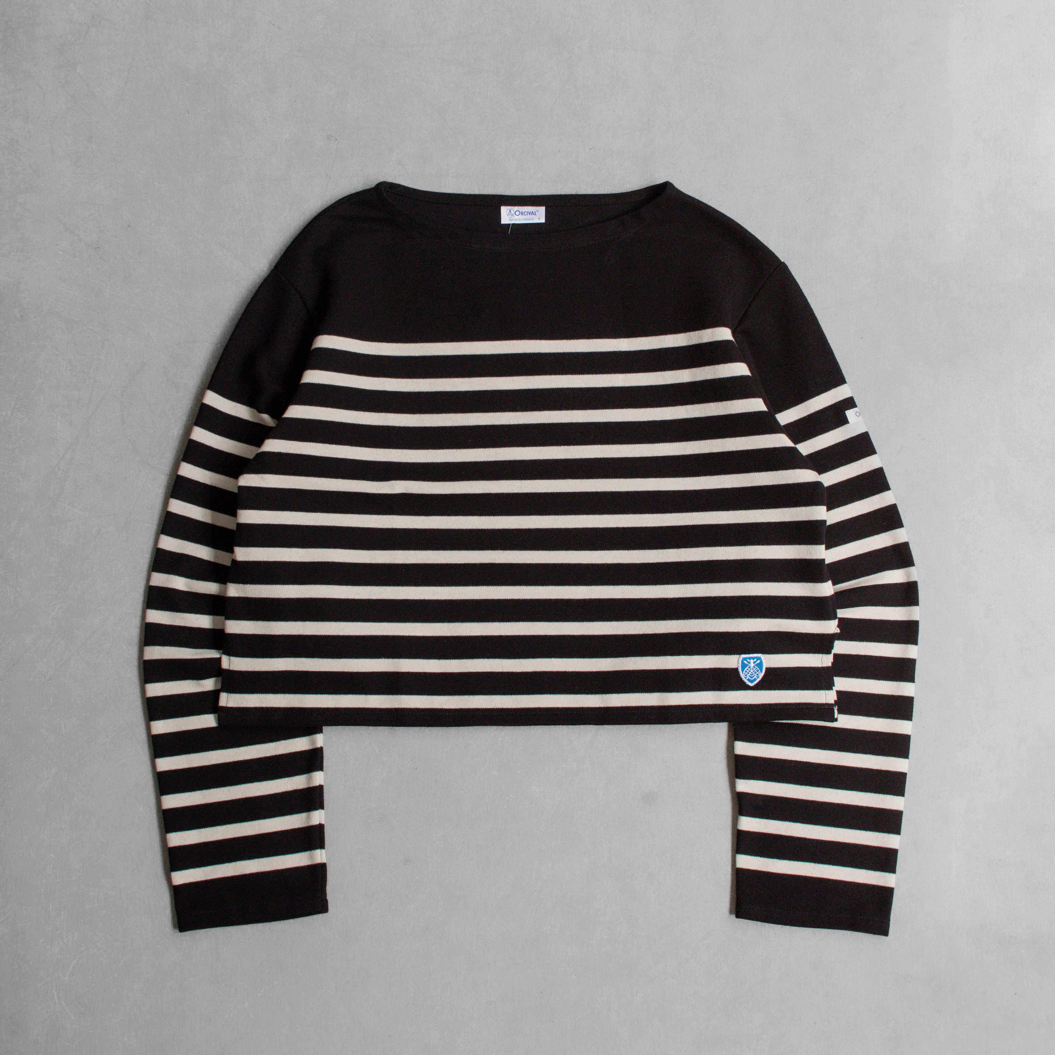 ORCIVAL WOMEN RACHEL CROPPED BASQUE SHIRT 法國製 女裝 短版 條紋 船領 長袖 T恤 兩色 #6202