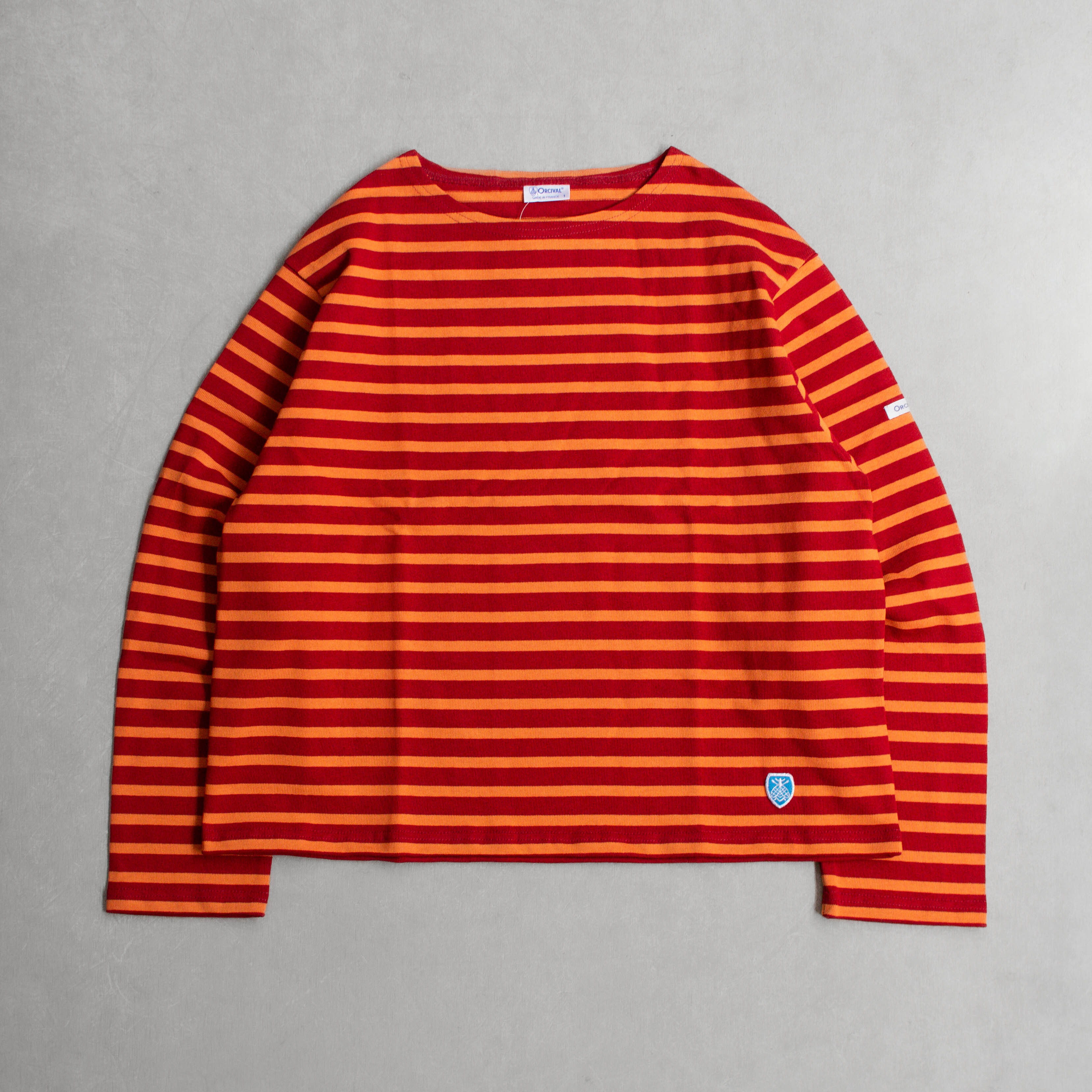 ORCIVAL WOMEN COTTON LOURD WIDE BASQUE SHIRT 法國製 女裝 寬版 條紋 船領 長袖 T恤 #B259