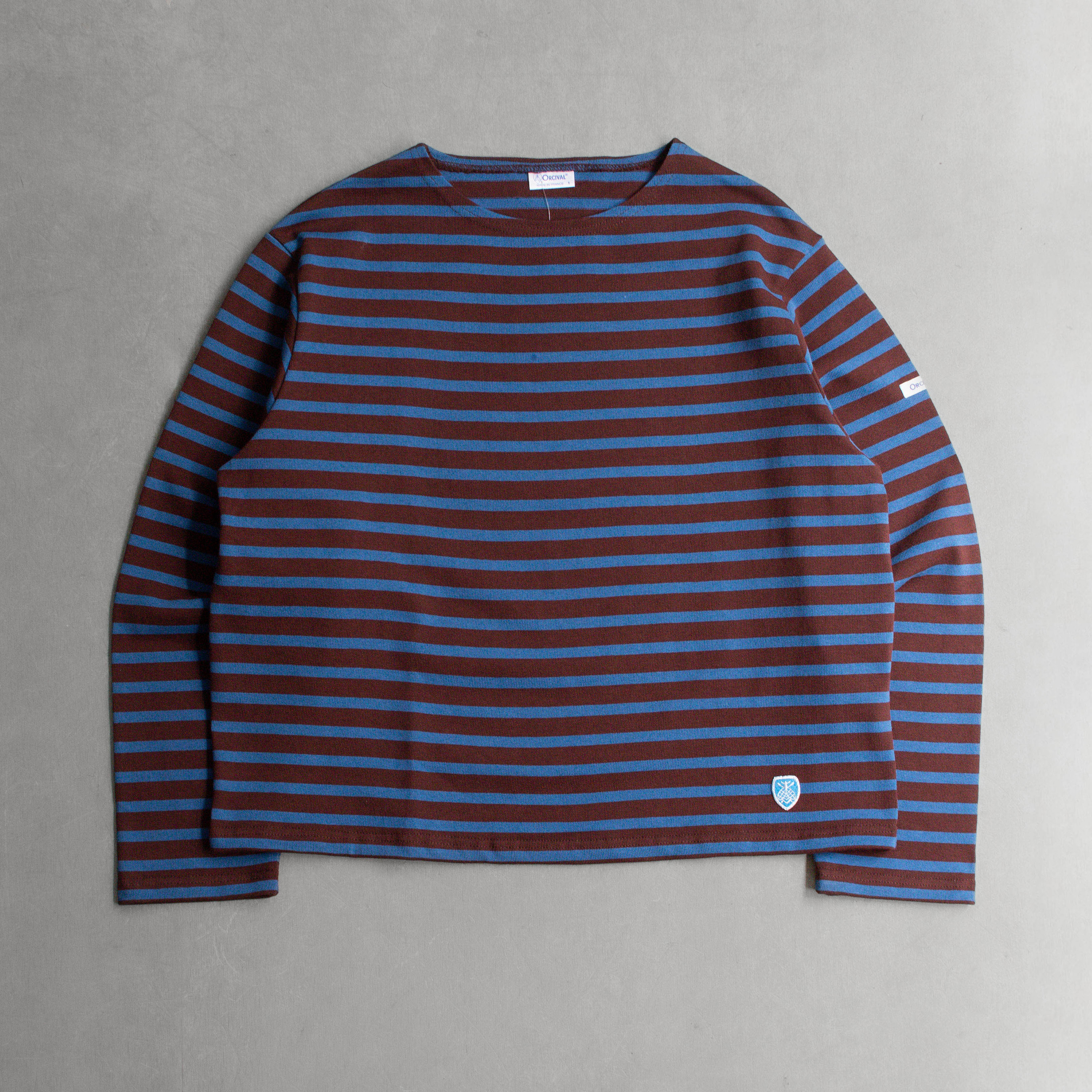 ORCIVAL WOMEN COTTON LOURD WIDE BASQUE SHIRT 法國製 女裝 寬版 條紋 船領 長袖 T恤 #B259