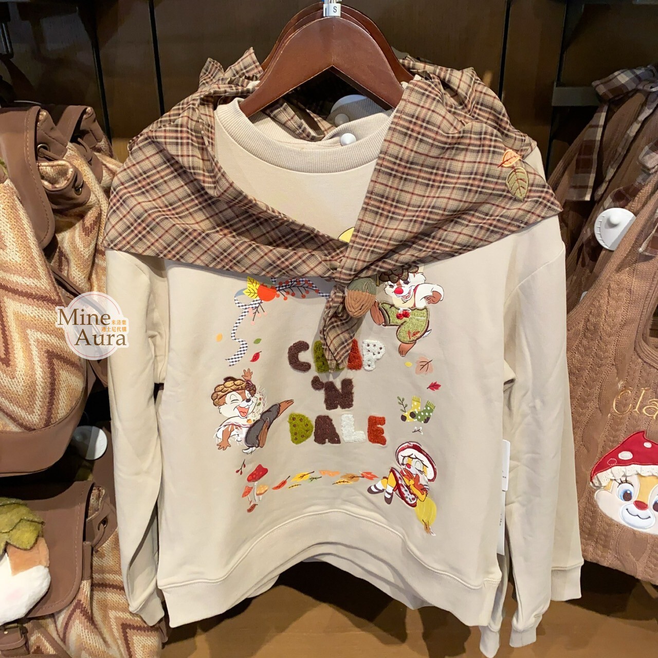 奇奇蒂蒂 Chip 'n Dale 秋日森語系列 圖案 長T 長袖 上衣 -上海迪士尼樂園