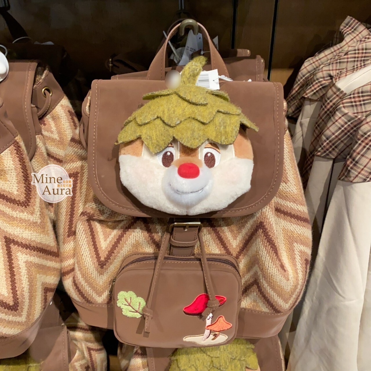 奇奇蒂蒂 Chip 'n Dale 秋日森語系列 紅鼻 蒂蒂 Dale 絨毛大頭造型 後背包 -上海迪士尼樂園