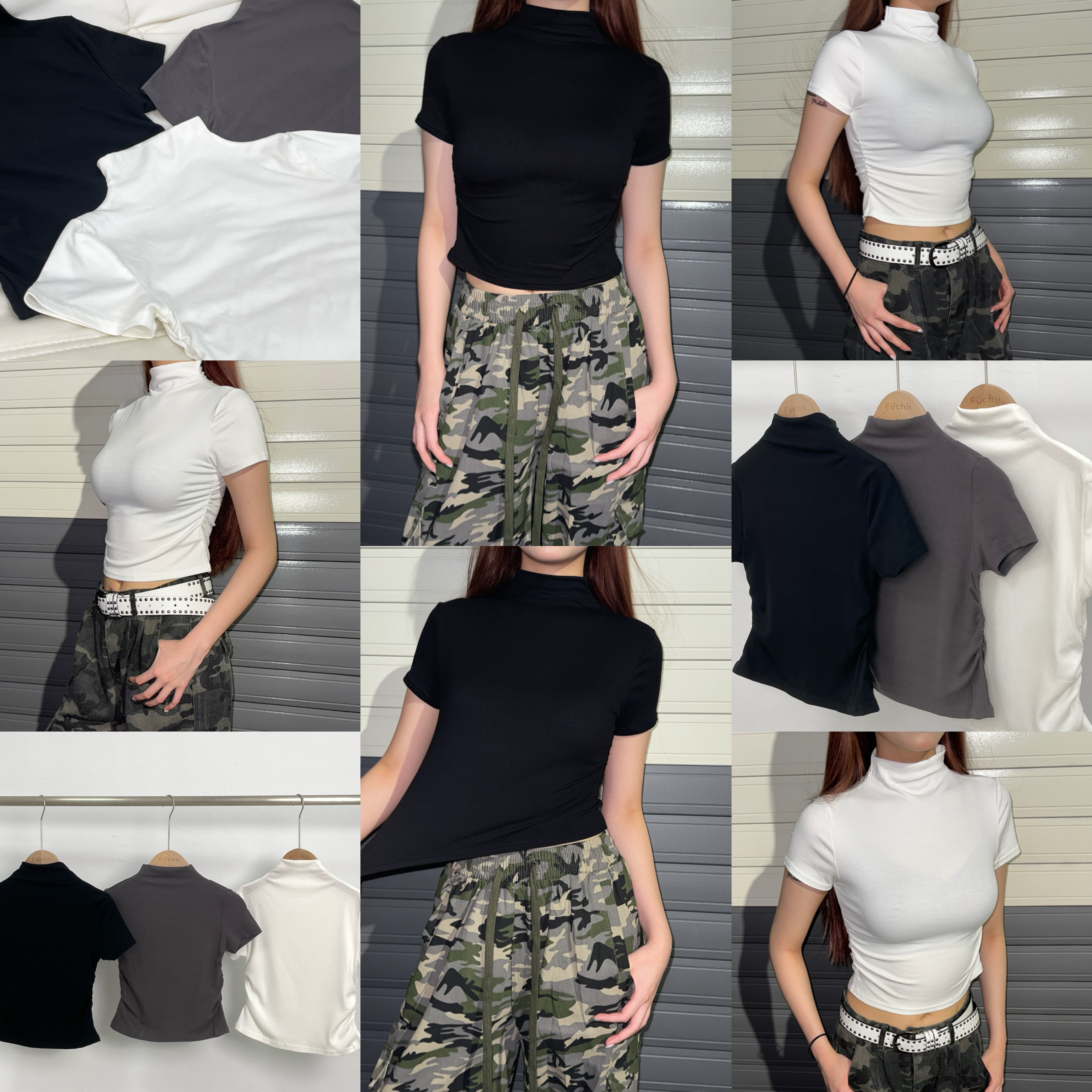 A102 半高領短版縮腰上衣