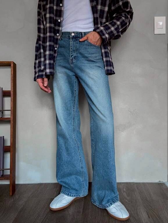 中藍色喇叭牛仔褲 靴型褲