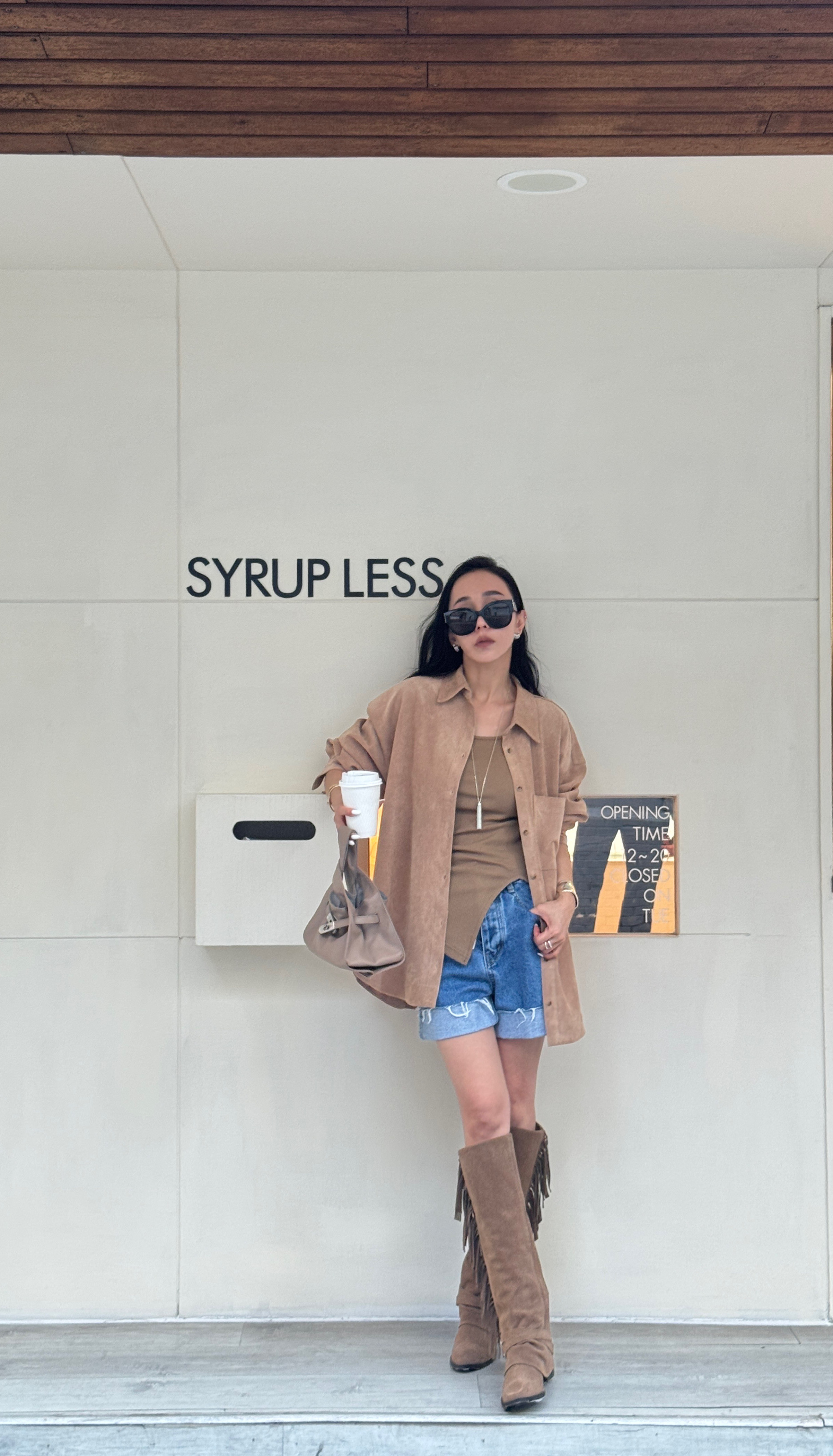 真皮流蘇靴#9559