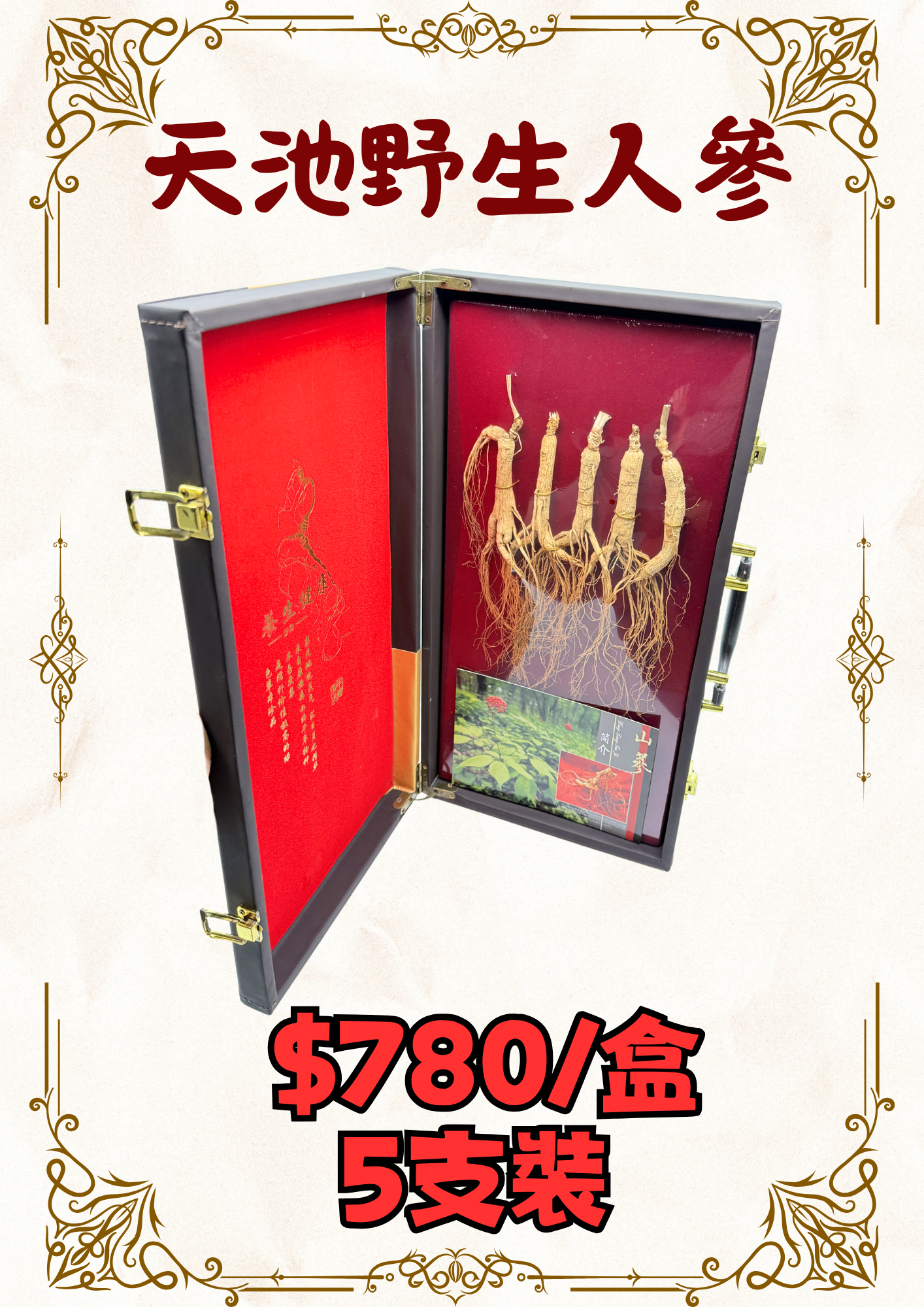 天池野生人參5支裝