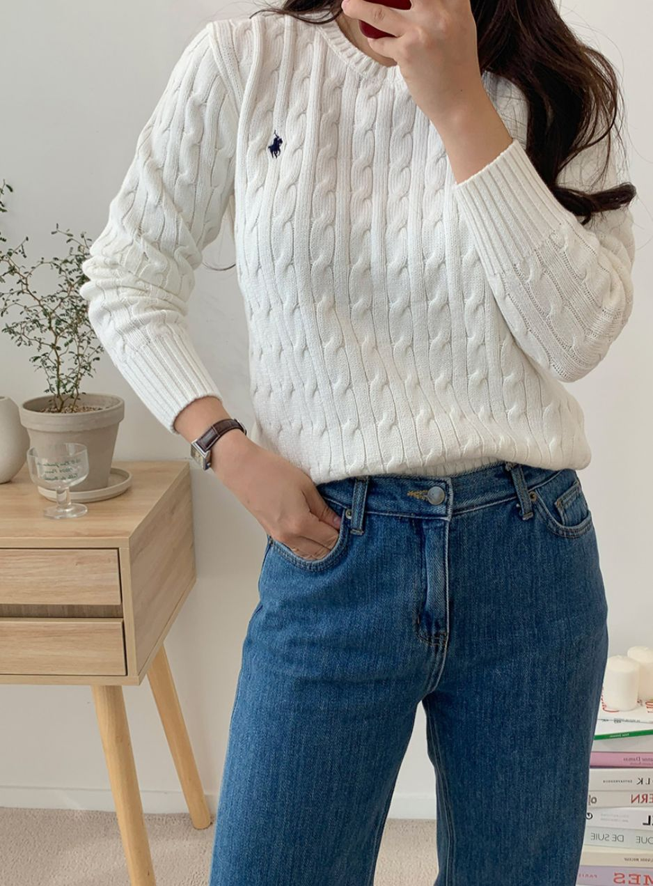 Ralph Lauren Polo Kids Cotton Sweater(White)