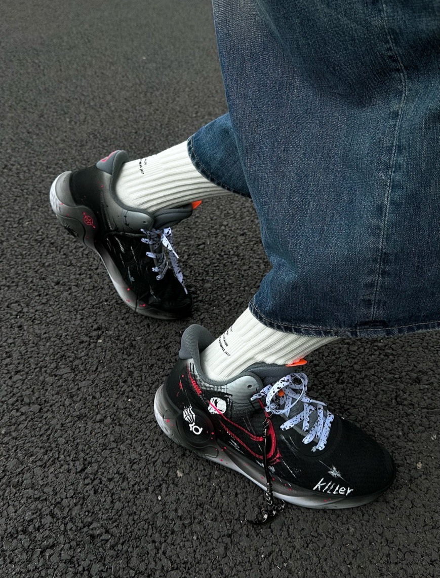 【訂製鞋款】Nike KD Trey 5 IX 鐮刀凱影 做舊 復古 籃球鞋 黑紅 CW3402-011(Team296-鐮刀凱影)