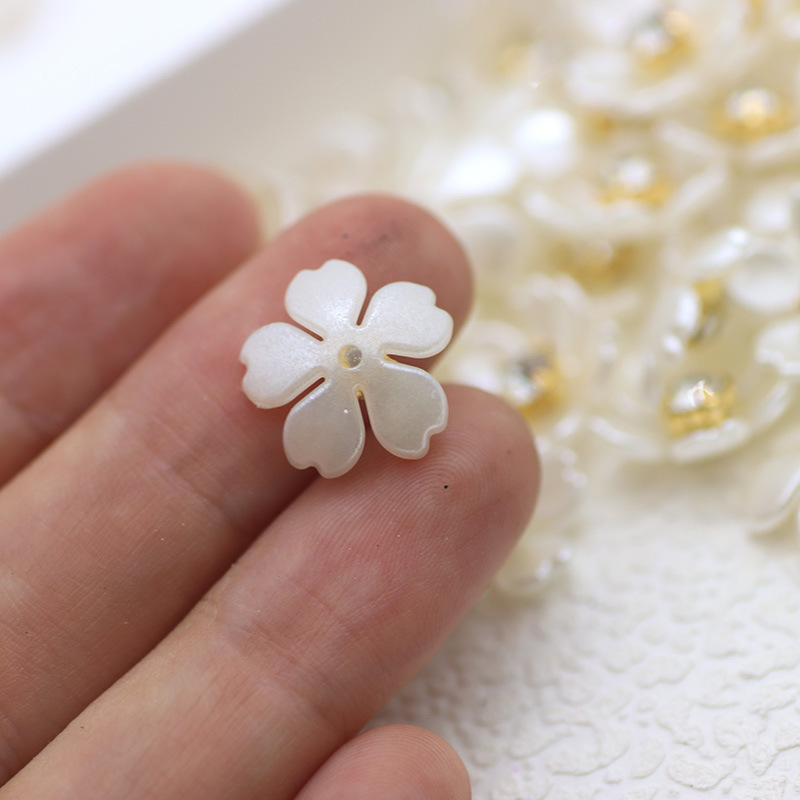 鑲鑽櫻花花瓣｜零售一個｜DIY 串珠 櫻花 五瓣花 飾品 配件 櫻花樹 髮簪配件 貝殼花