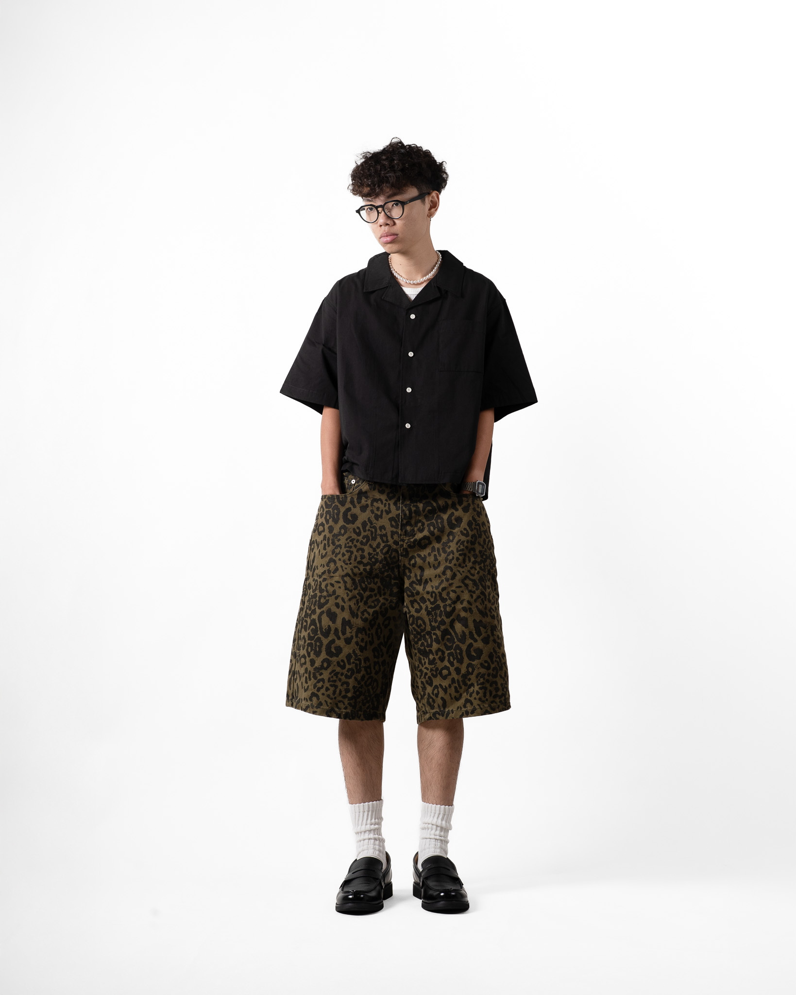 OurPick Wide Leopard Print Shorts 美式闊腿豹紋短褲