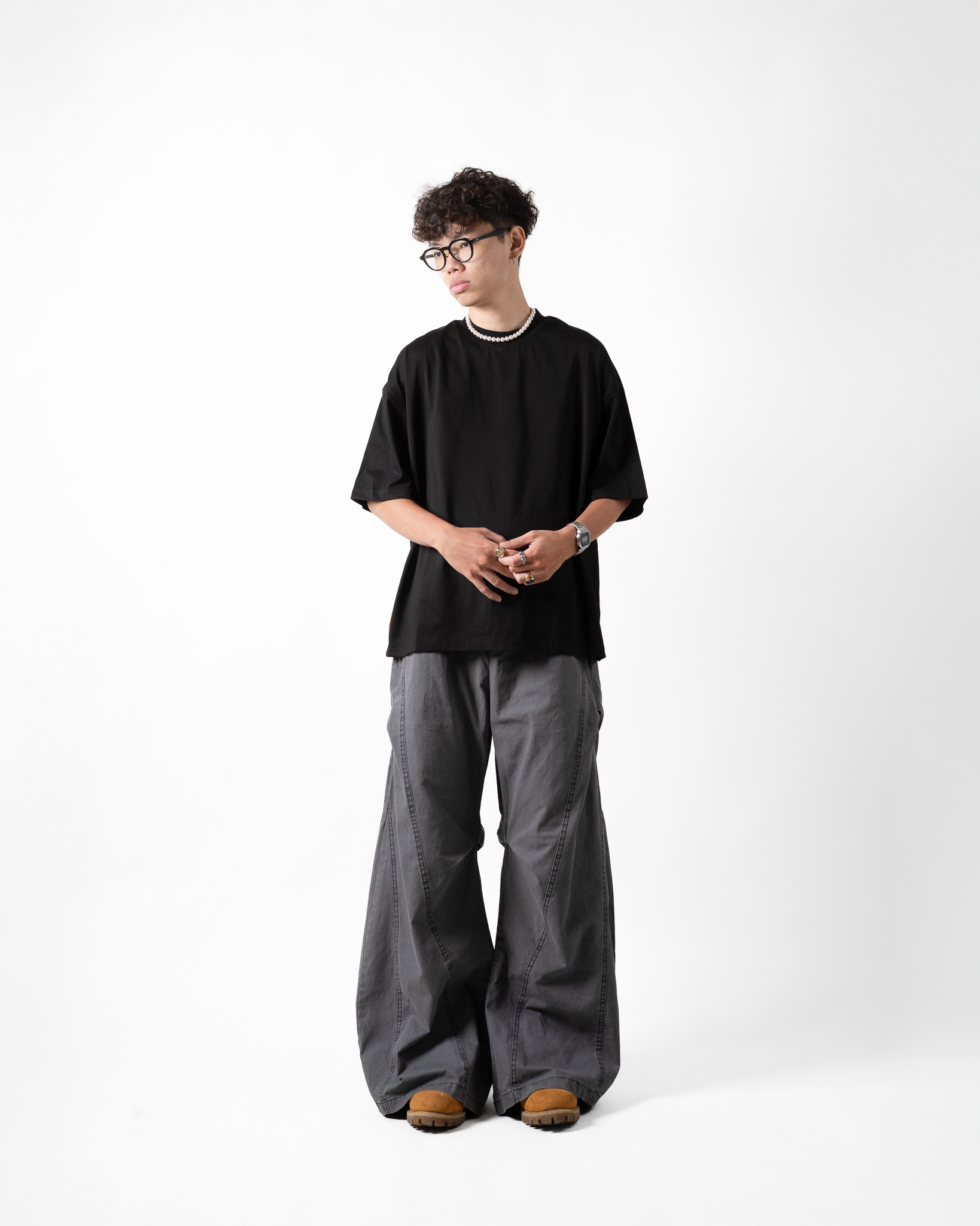 OurPick Deconstructed Side-Pleated Scimitar Pants 解構側打褶彎刀褲 2色