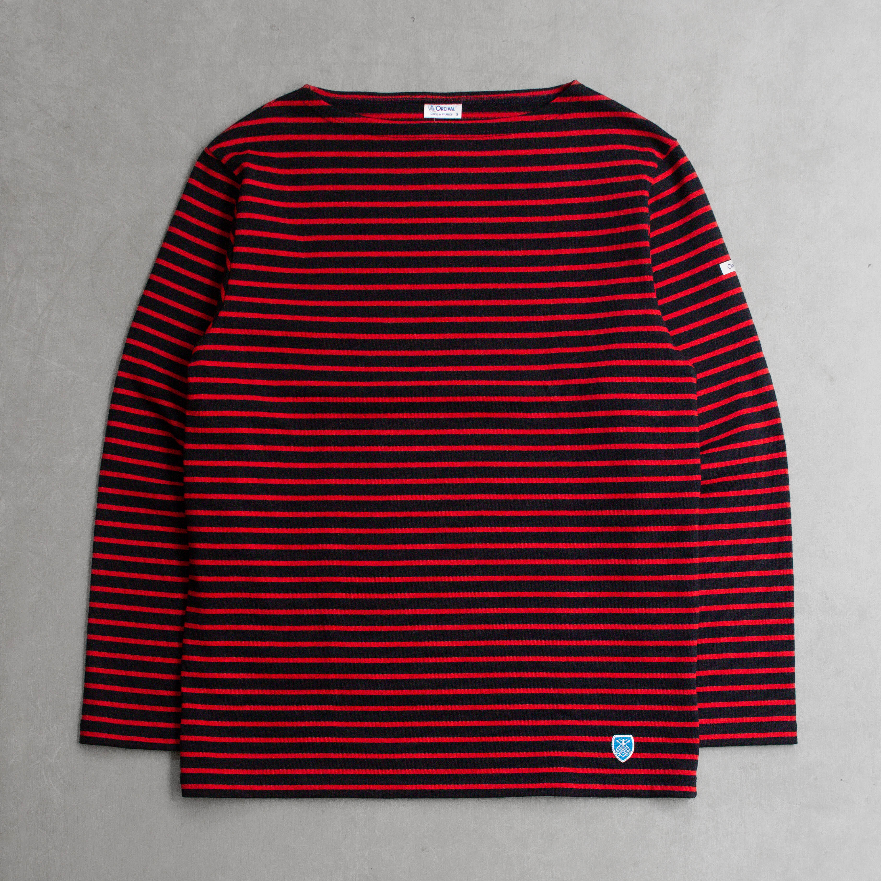 ORCIVAL COTTON LOURD BASQUE SHIRT 法國製 條紋 船領 厚磅 長袖 T恤