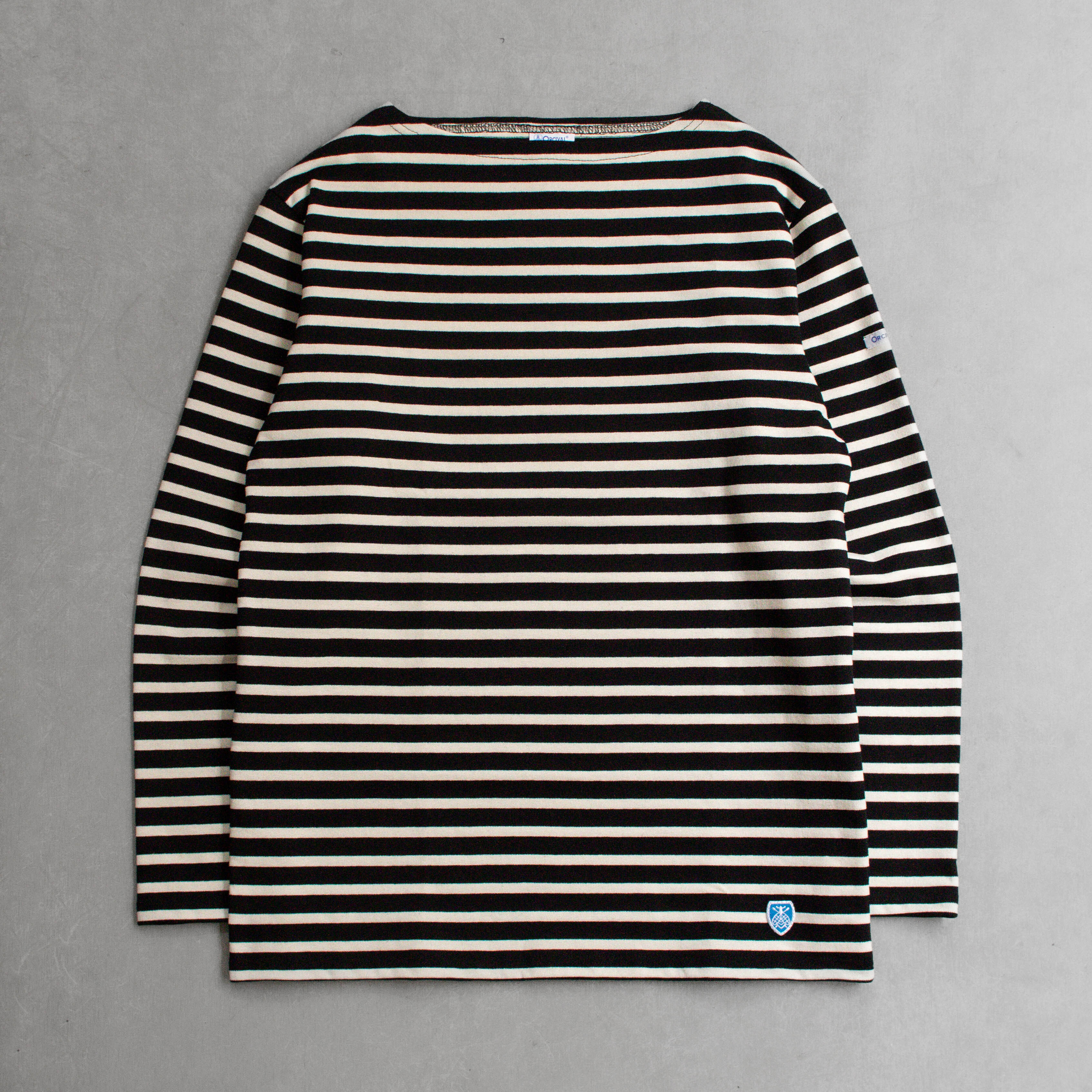 ORCIVAL COTTON LOURD BASQUE SHIRT 法國製 條紋 船領 厚磅 長袖 T恤