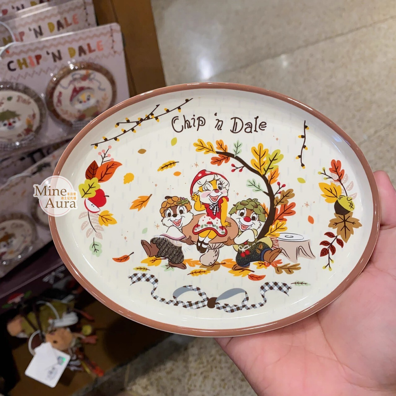 奇奇蒂蒂 Chip 'n Dale 秋日森語系列 陶瓷 餐盤 盤子 -上海迪士尼樂園