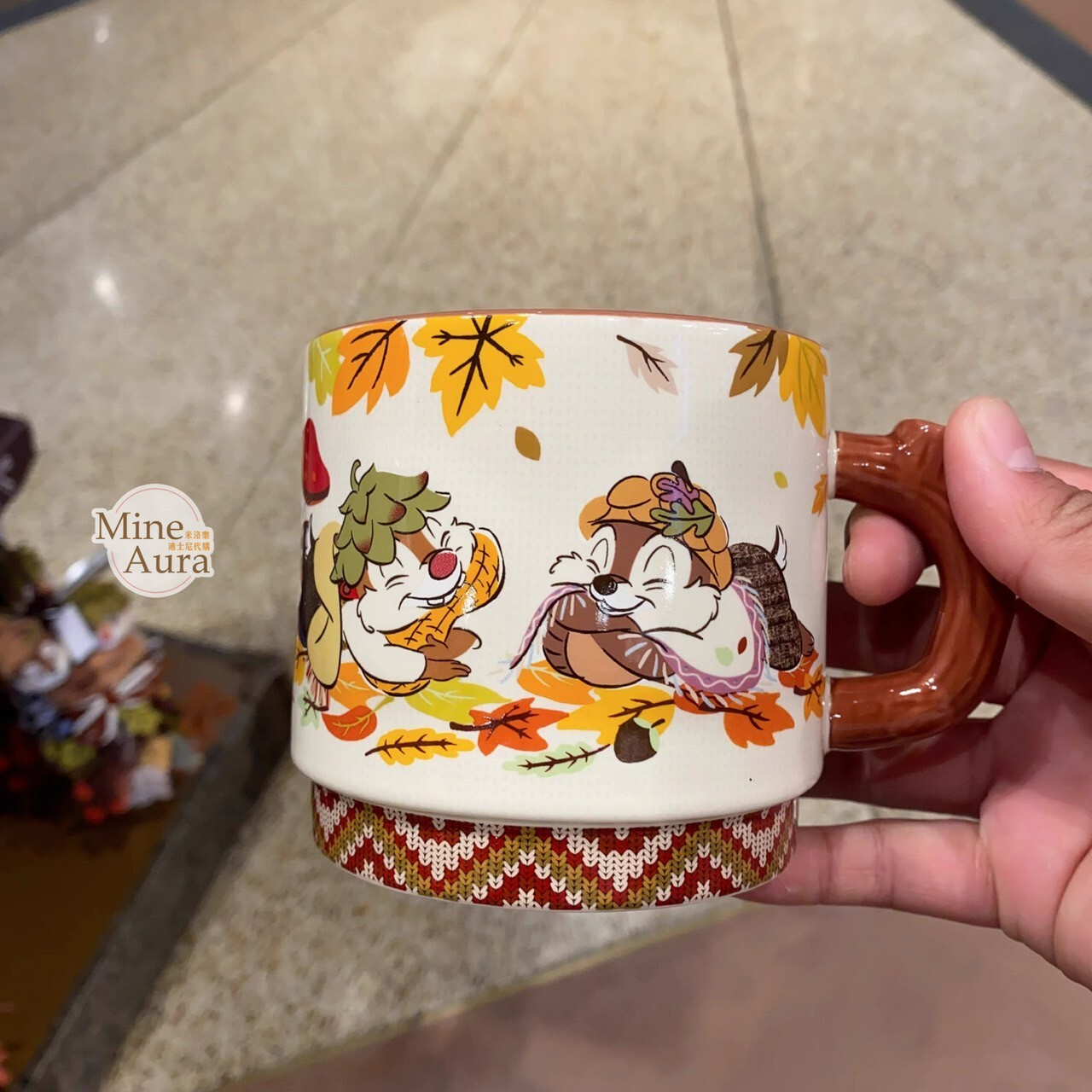 奇奇蒂蒂 Chip 'n Dale 秋日森語系列 圖案 馬克杯 水杯 -上海迪士尼樂園