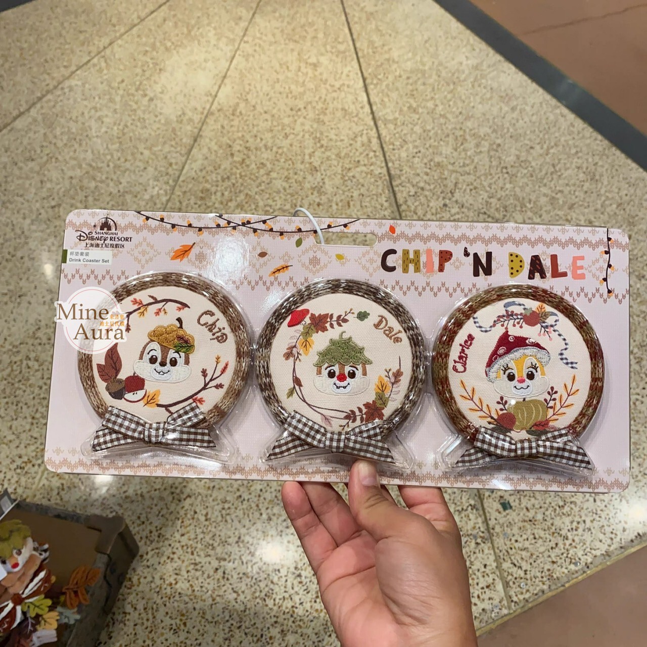 奇奇蒂蒂 Chip 'n Dale 秋日森語系列 圖案 杯墊 3入組 -上海迪士尼樂園