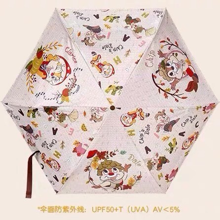 奇奇蒂蒂 Chip 'n Dale 秋日森語系列 圖案 折疊傘 晴雨傘 -上海迪士尼樂園