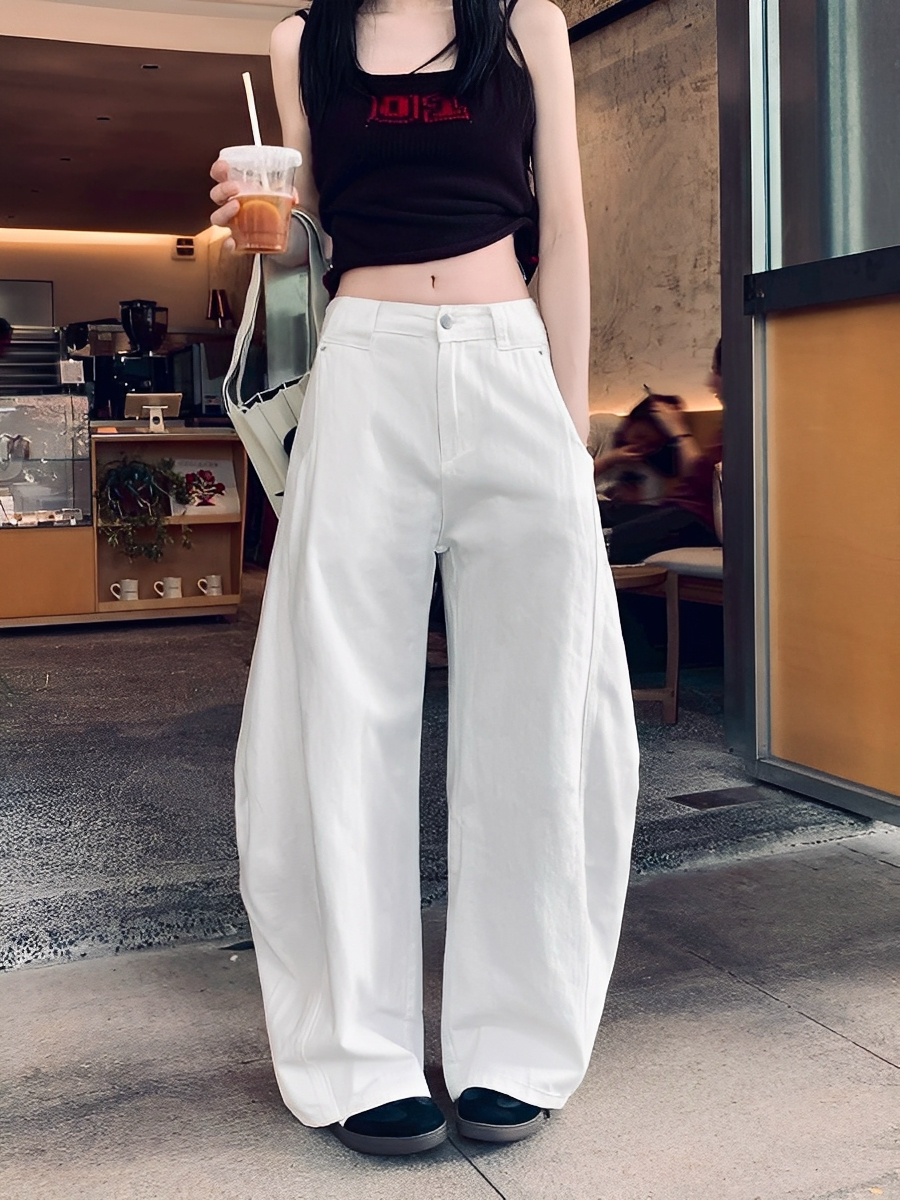 雙色 質感 高磅 立體 剪裁 彎刀 牛仔 長褲