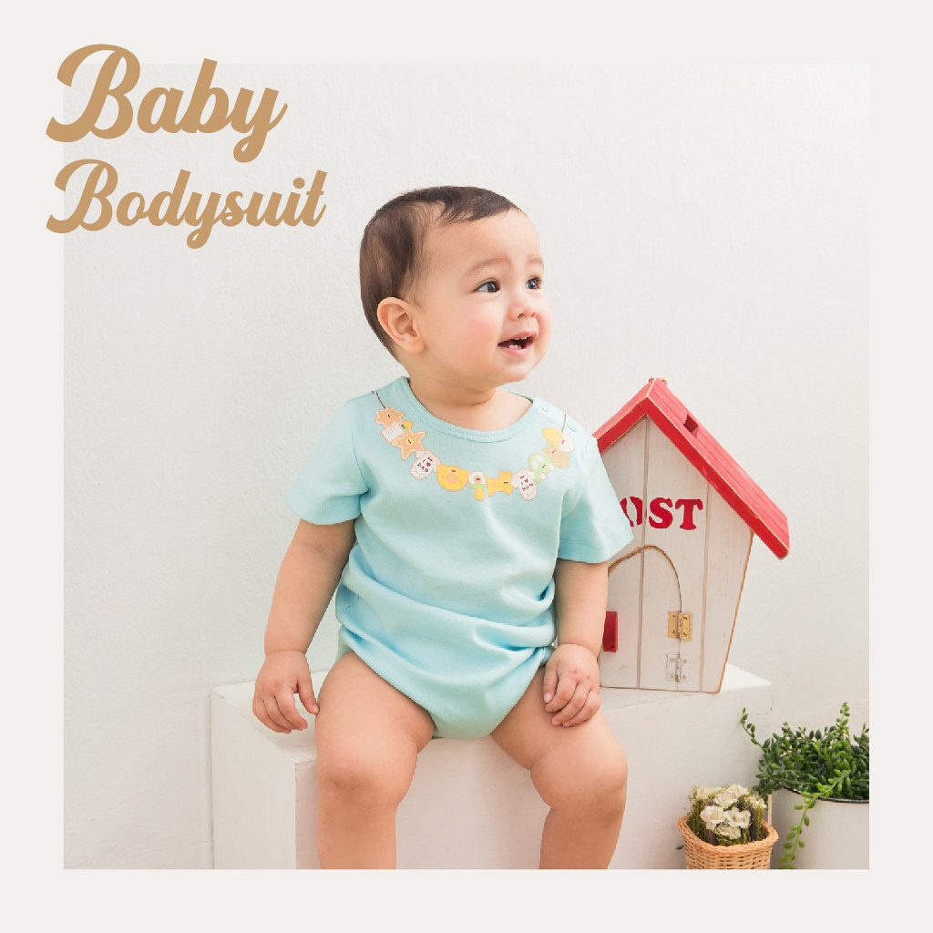 【Limitmax米樂親子】 口水收乾乾短袖包屁衣_4色任選