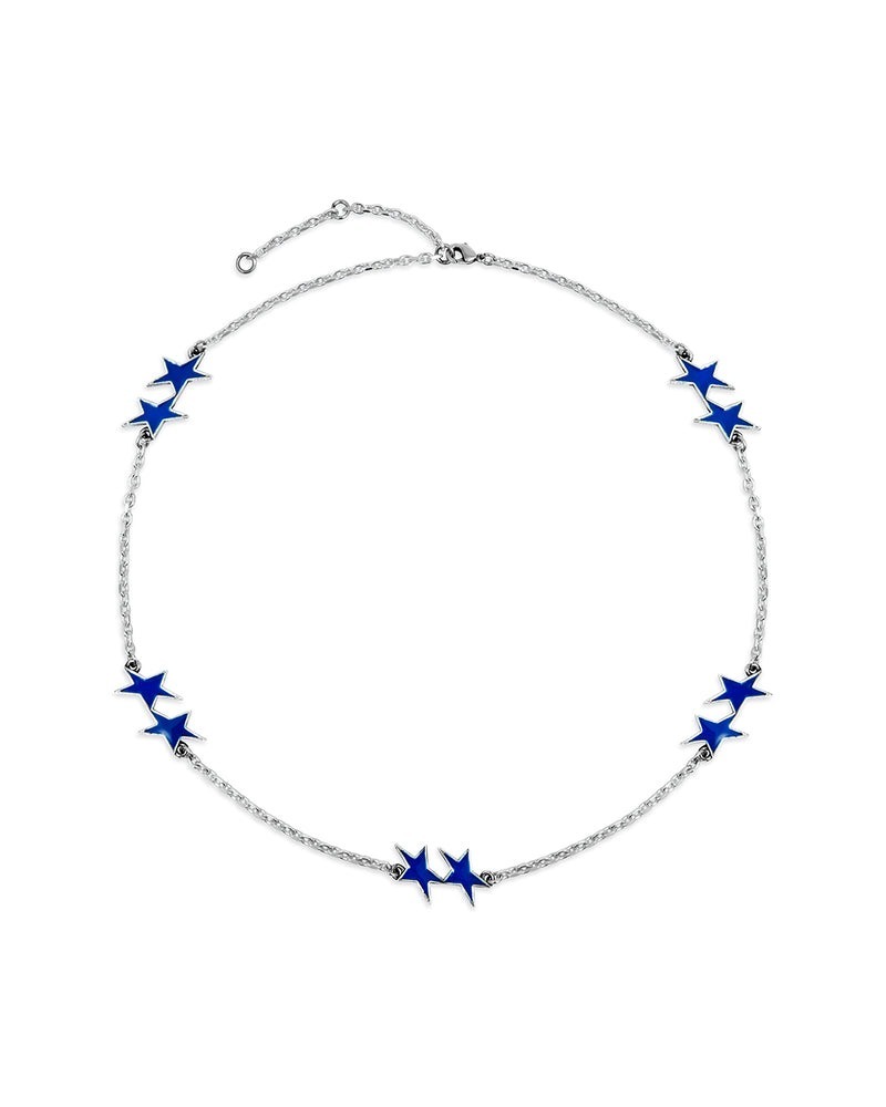 TwoJeys｜Enameled Icon Necklace (Blue)