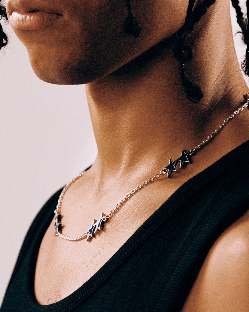 TwoJeys｜Enameled Icon Necklace (Blue)